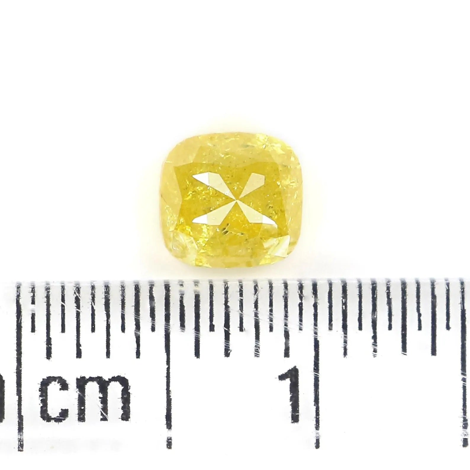 0.75 CT Natural Loose Cushion Shape Diamond Yellow Color Cushion Cut Diamond 4.85 MM Natural Yellow Color Cushion Rose Cut Diamond NQ2367