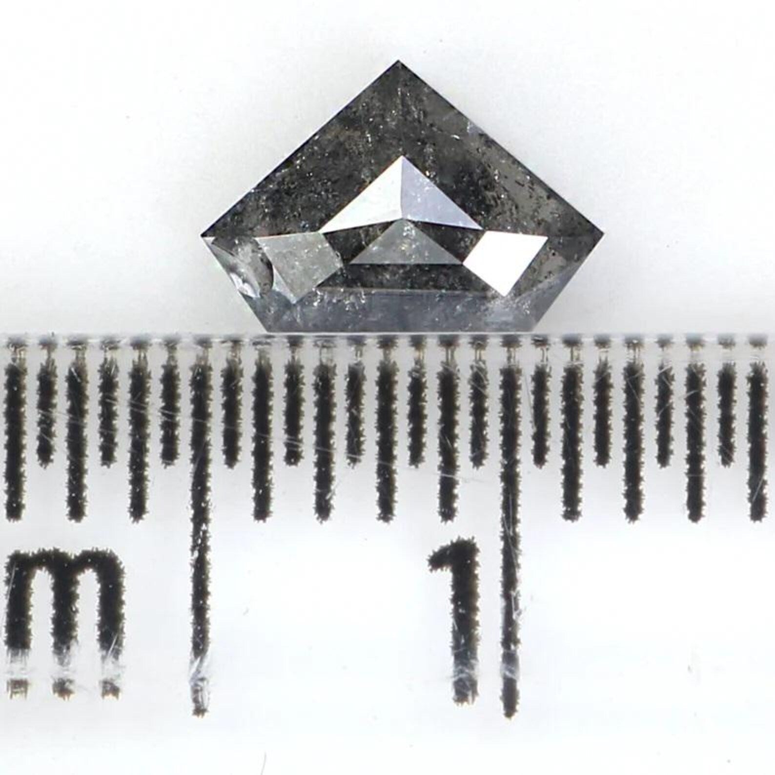 0.50 CT Natural Loose Shield Shape Diamond Salt And Pepper Shield Diamond 4.40 MM Natural Loose Black Grey Shield Rose Cut Diamond NQ1535