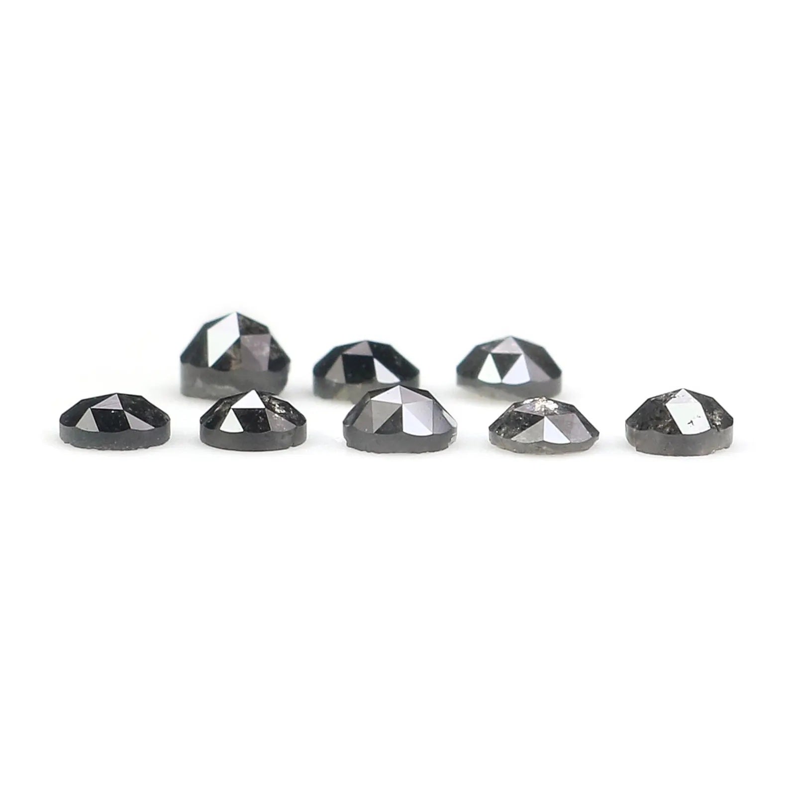 1.23 Ct Natural Loose Round Shape Diamond Salt And Pepper Round Cut Diamond 3.10 MM Natural Black Grey Color Round Rose Cut Diamond NQ2076