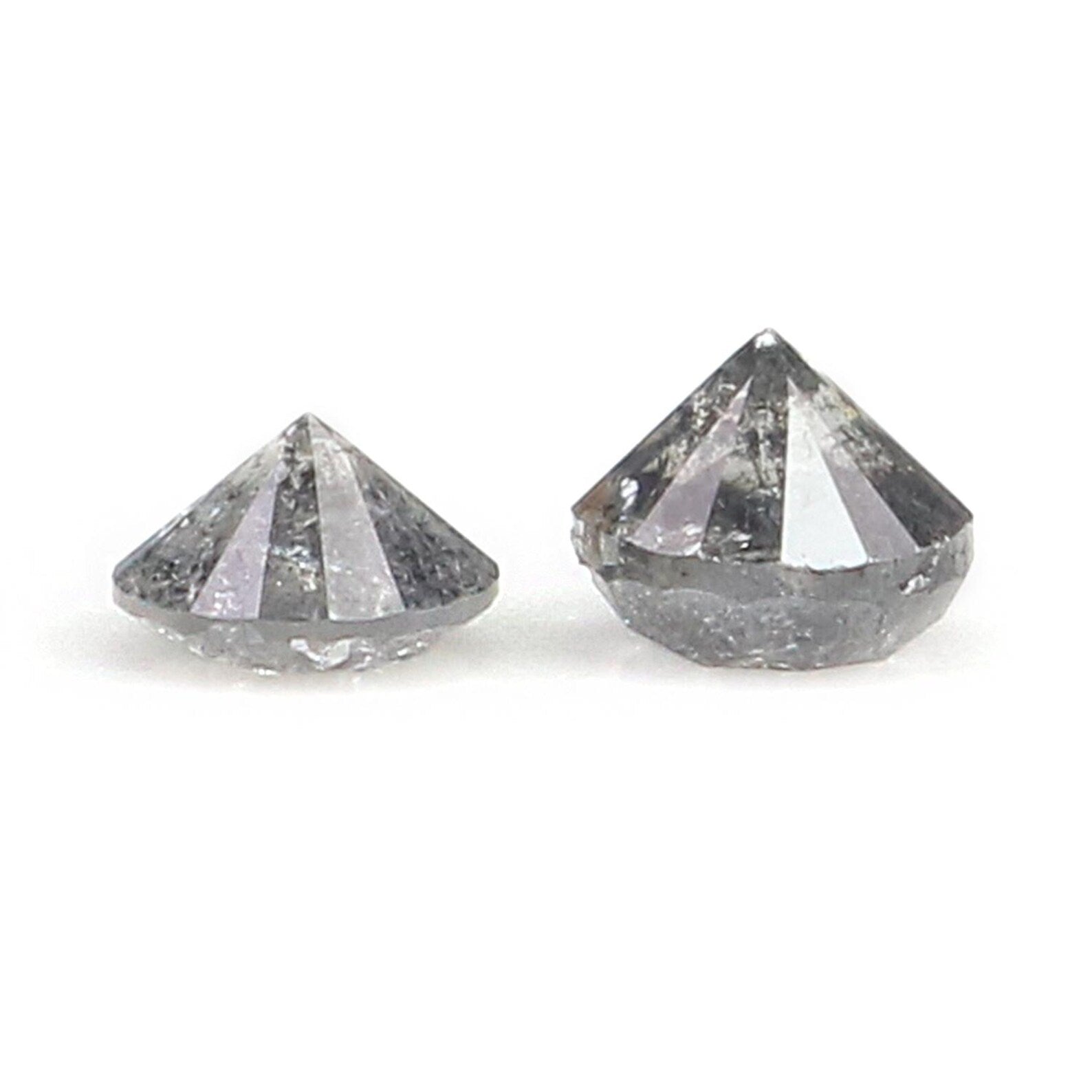 0.55 CT Natural Loose Round Shape Pair Diamond Salt And Pepper Round Diamond 3.70 MM Natural Black Grey Round Brilliant Cut Diamond NQ302