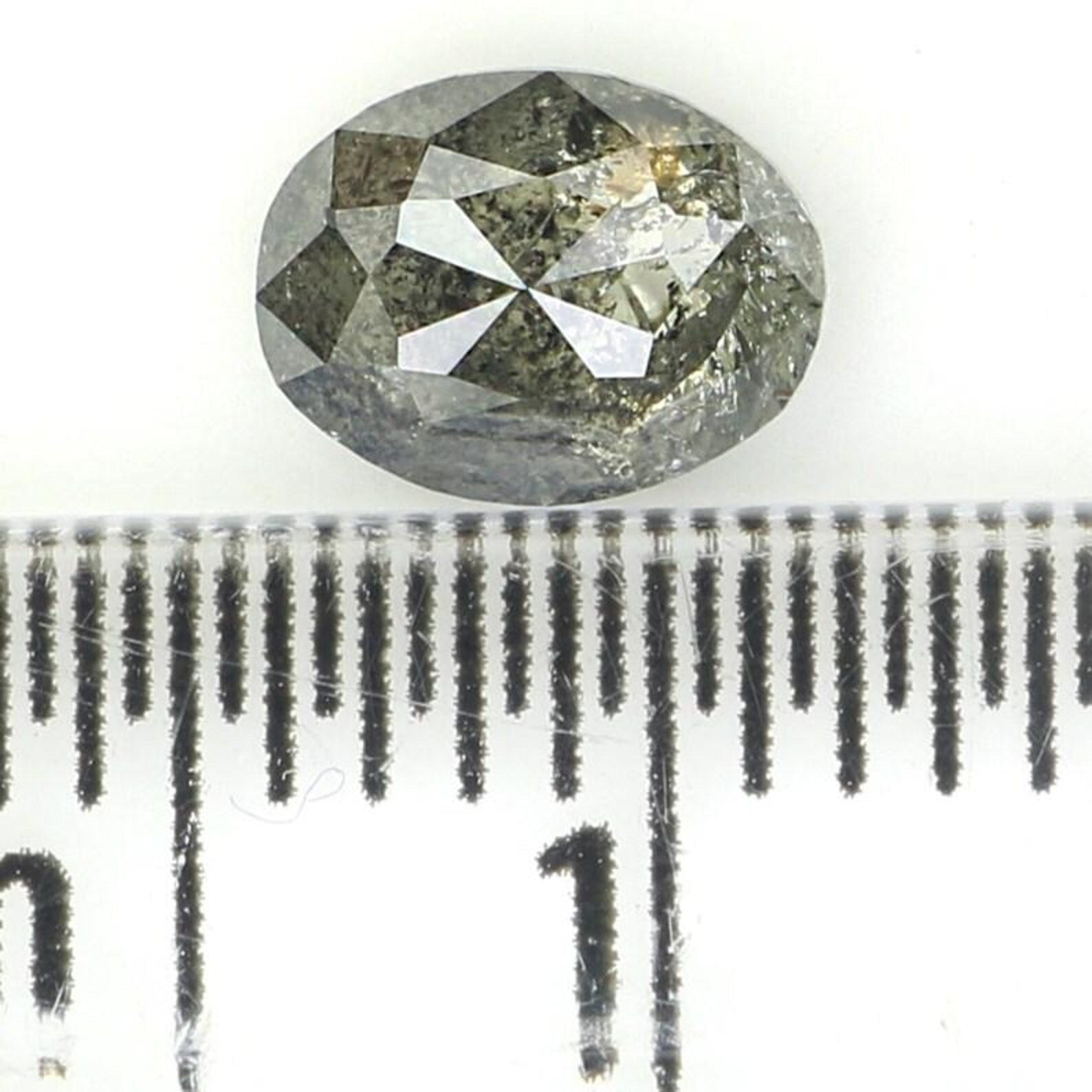 0.63 Ct Natural Loose Oval Shape Diamond Salt And Pepper Oval Cut Diamond 6.00 MM Natural Black Grey Color Oval Rose Cut Diamond NQ1529