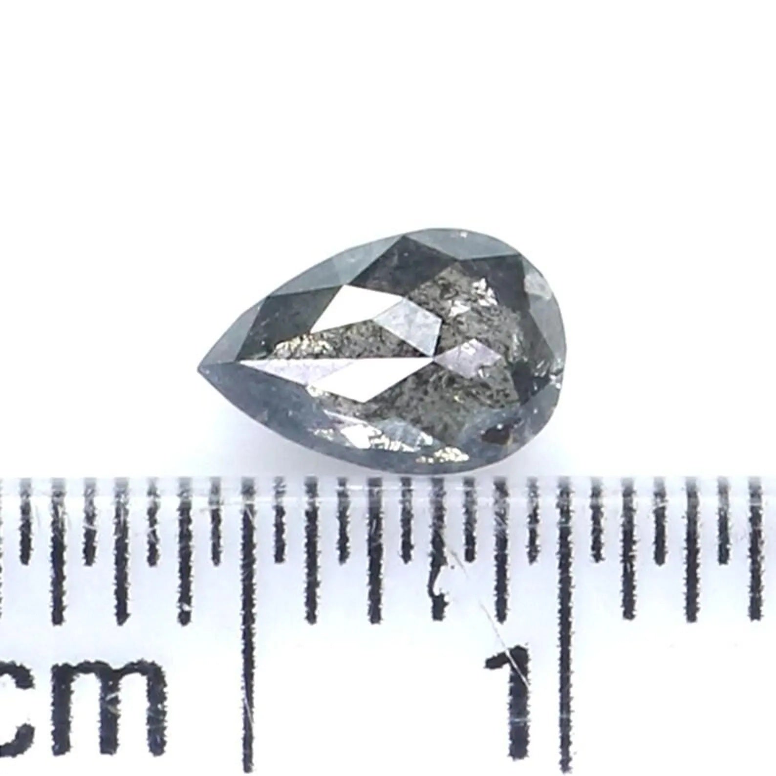 0.32 CT Natural Loose Pear Shape Diamond Salt And Pepper Pear Diamond 5.80 MM Natural Loose Black Grey Color Pear Rose Cut Diamond NQ2122