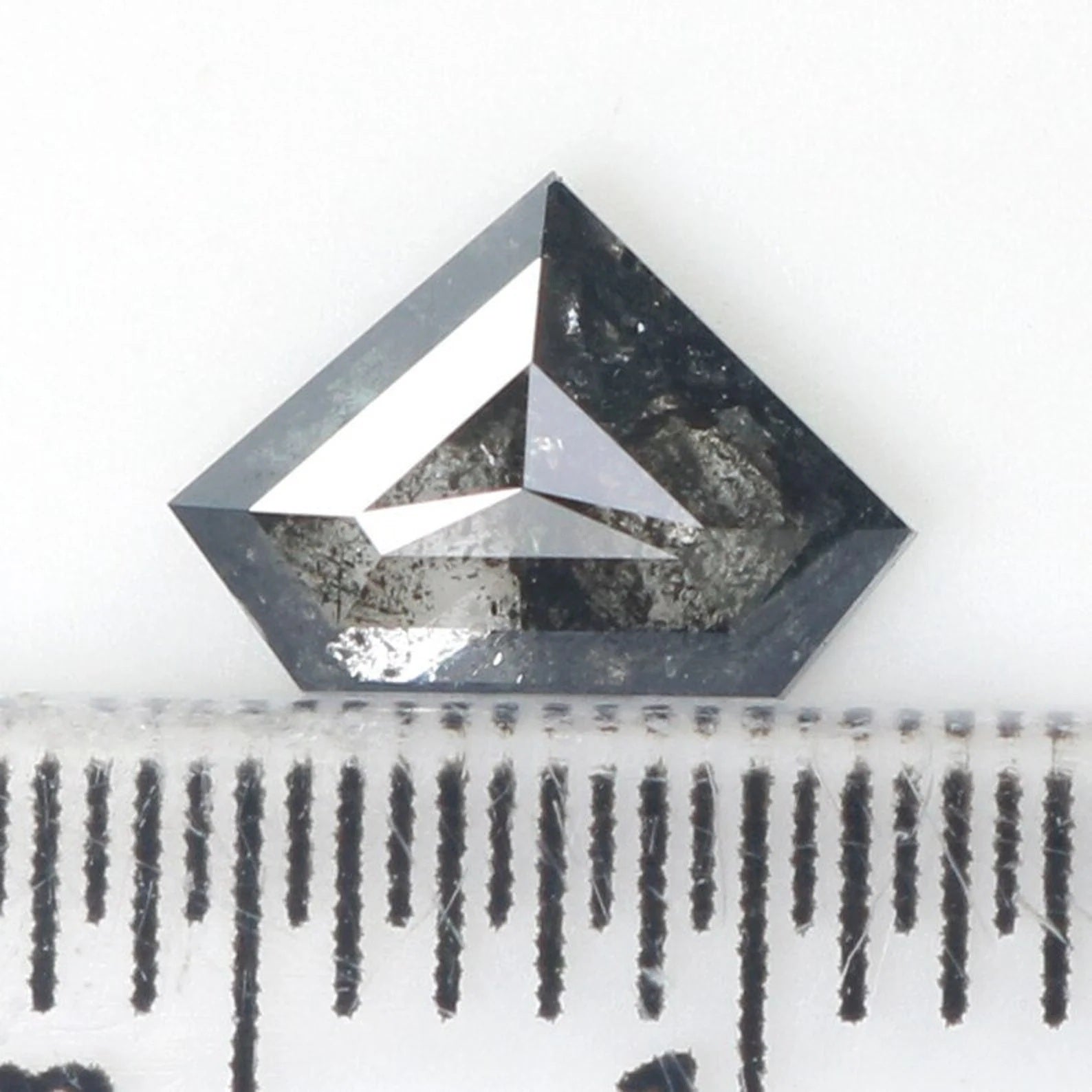0.66 CT Natural Loose Shield Shape Diamond Salt And Pepper Diamond 5.20 MM Natural Loose Black Grey Color Shield Rose Cut Diamond QN1177