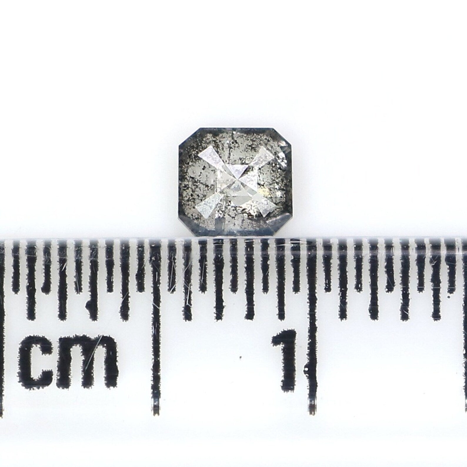 0.23 CT Natural Loose Emerald Shape Diamond Salt And Pepper Diamond 3.70 MM Natural Loose Black Grey Color Emerald Rose Cut Diamond NQ9405