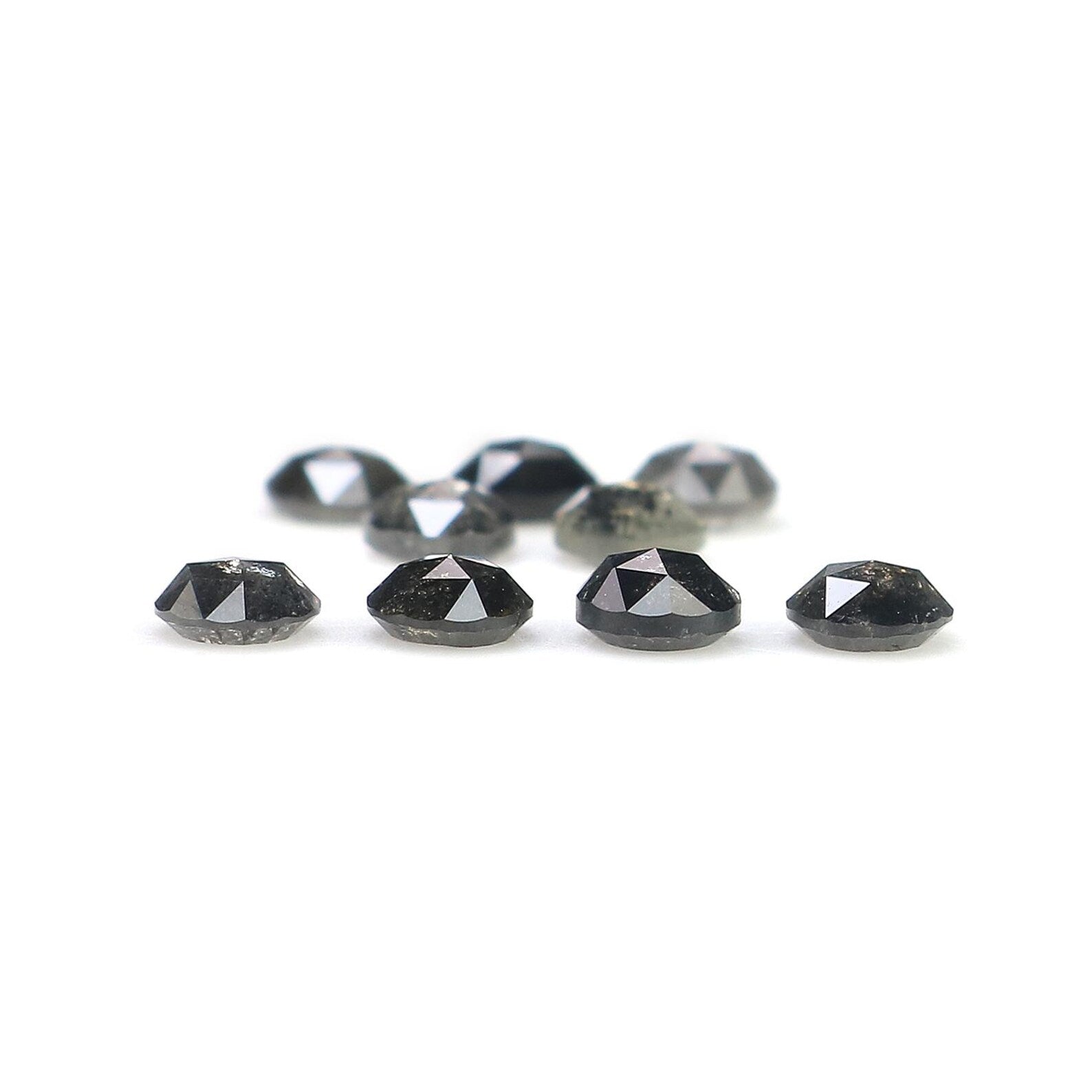 1.61 CT Natural Loose Round Shape Diamond Salt And Pepper Round Diamond 3.30 MM Natural Loose Black Grey Color Round Rose Cut Diamond NQ8752