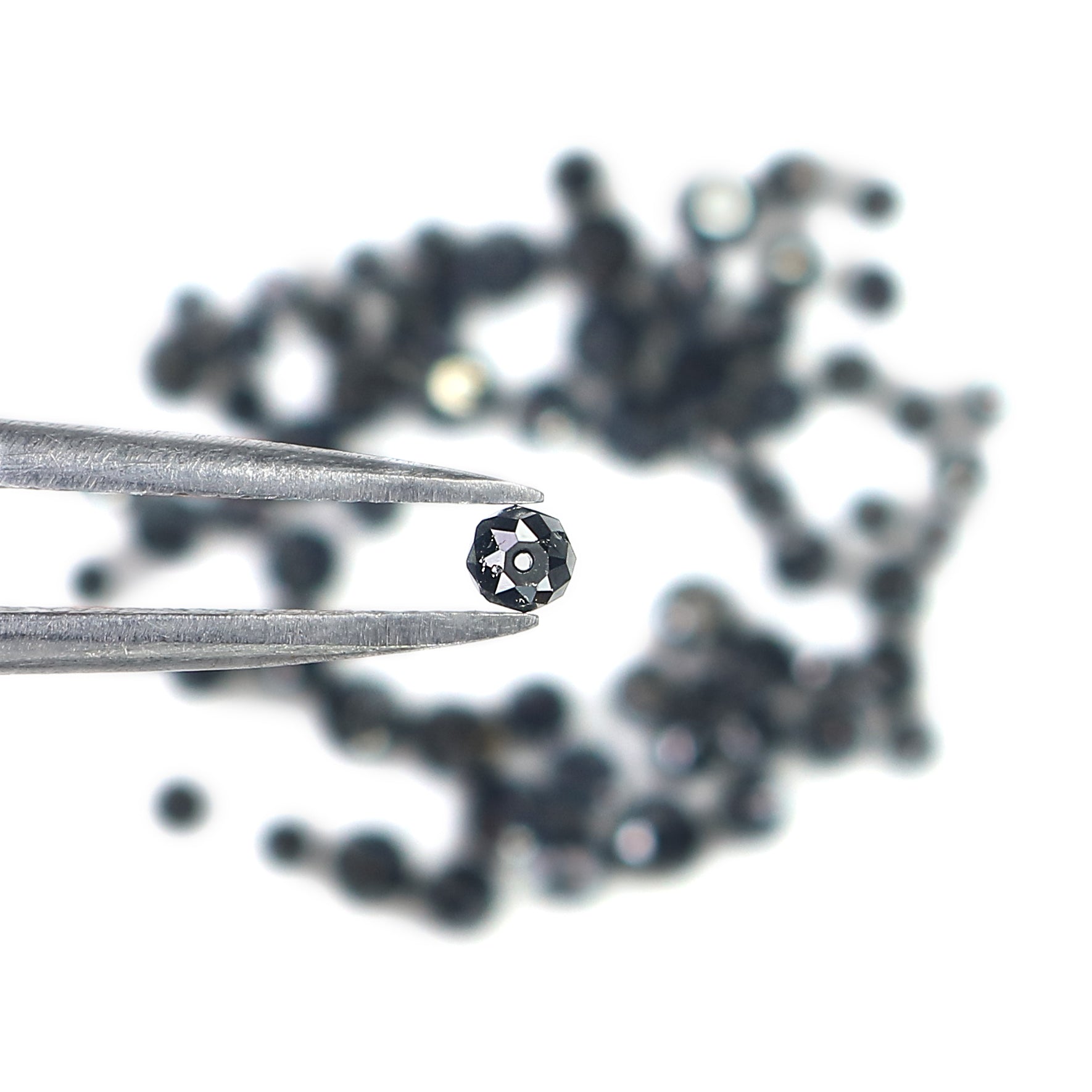 Natural Loose Bead Shape Diamond 1.50 to 3.10 MM Natural Black Color Bead Diamond 20 PCS Lot Round Bead Cut Diamond Q157