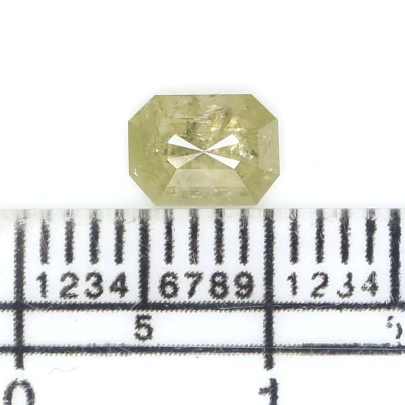 0.59 CT Natural Loose Emerald Shape Diamond Yellow Color Emerald Diamond 6.10 MM Natural Loose Green Color Emerald Rose Cut Diamond NQ8710