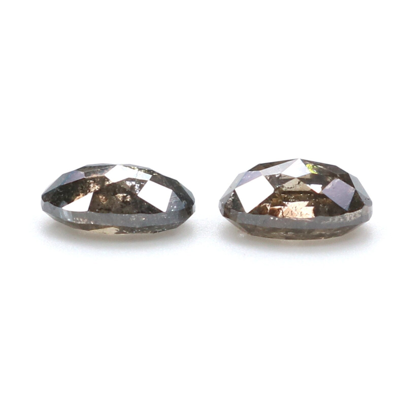 Natural Loose Oval Salt And Pepper Diamond Black Grey Color 0.85 CT 5.30 MM Oval Shape Rose Cut Diamond KDN969