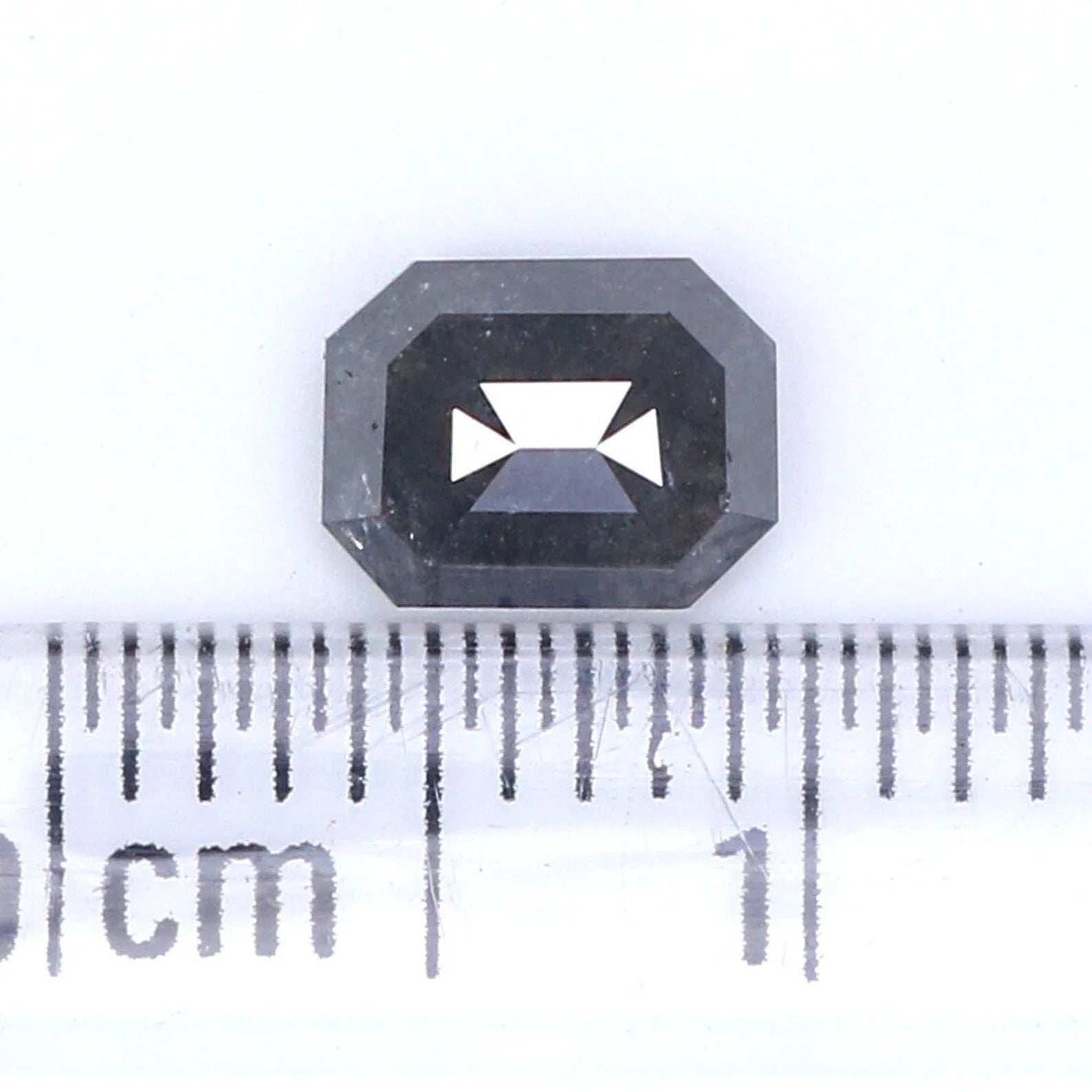 0.74 CT Natural Loose Emerald Shape Diamond Salt Pepper Emerald Cut Diamond 6.05 MM Natural Black Grey Color Emerald Rose Cut Diamond NQ2016