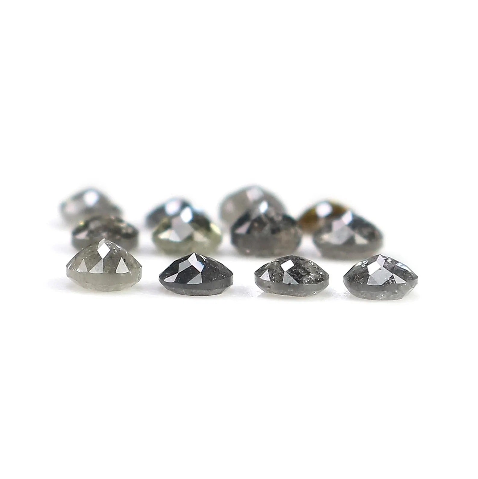 1.80 CT Natural Loose Round Shape Diamond Salt And Pepper Round Cut Diamond 3.00 MM Natural Black Grey Color Round Rose Cut Diamond NQ8070