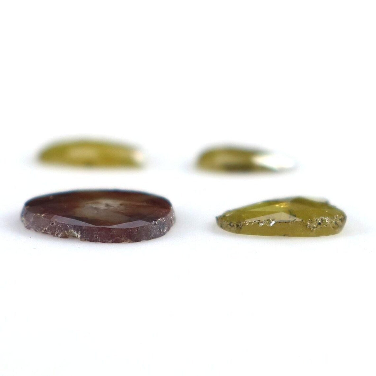 1.23 Ct Natural Loose Slice Shape Diamond Yellow Color Slice Diamond 5.15 MM Natural Loose Diamond Brown Color Slice Rose Cut Diamond NQ2090