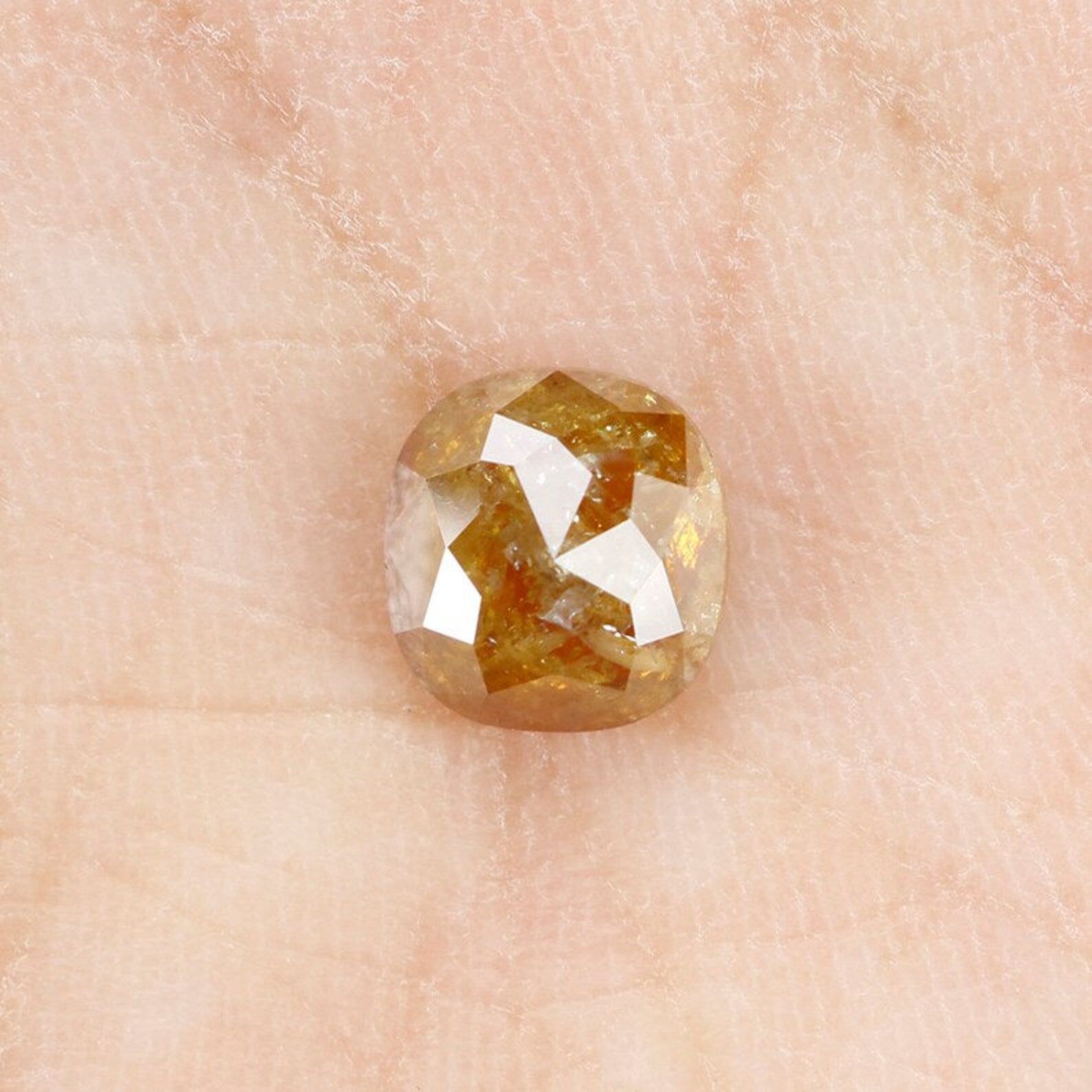 1.08 CT Natural Loose Cushion Shape Diamond Brown Color Cushion Cut Diamond 6.25 MM Natural Loose Diamond Cushion Rose Cut Diamond NQ994