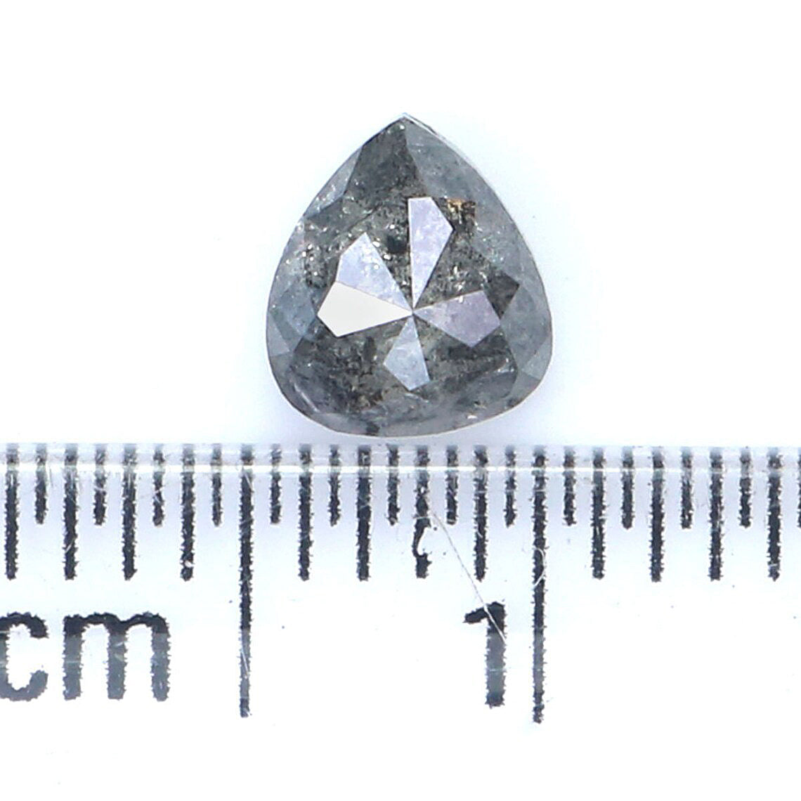 0.73 CT Natural Loose Heart Shape Diamond Salt And Pepper Heart Rose Cut Diamond 5.55 MM Black Grey Color Heart Rose Cut Diamond QL2469