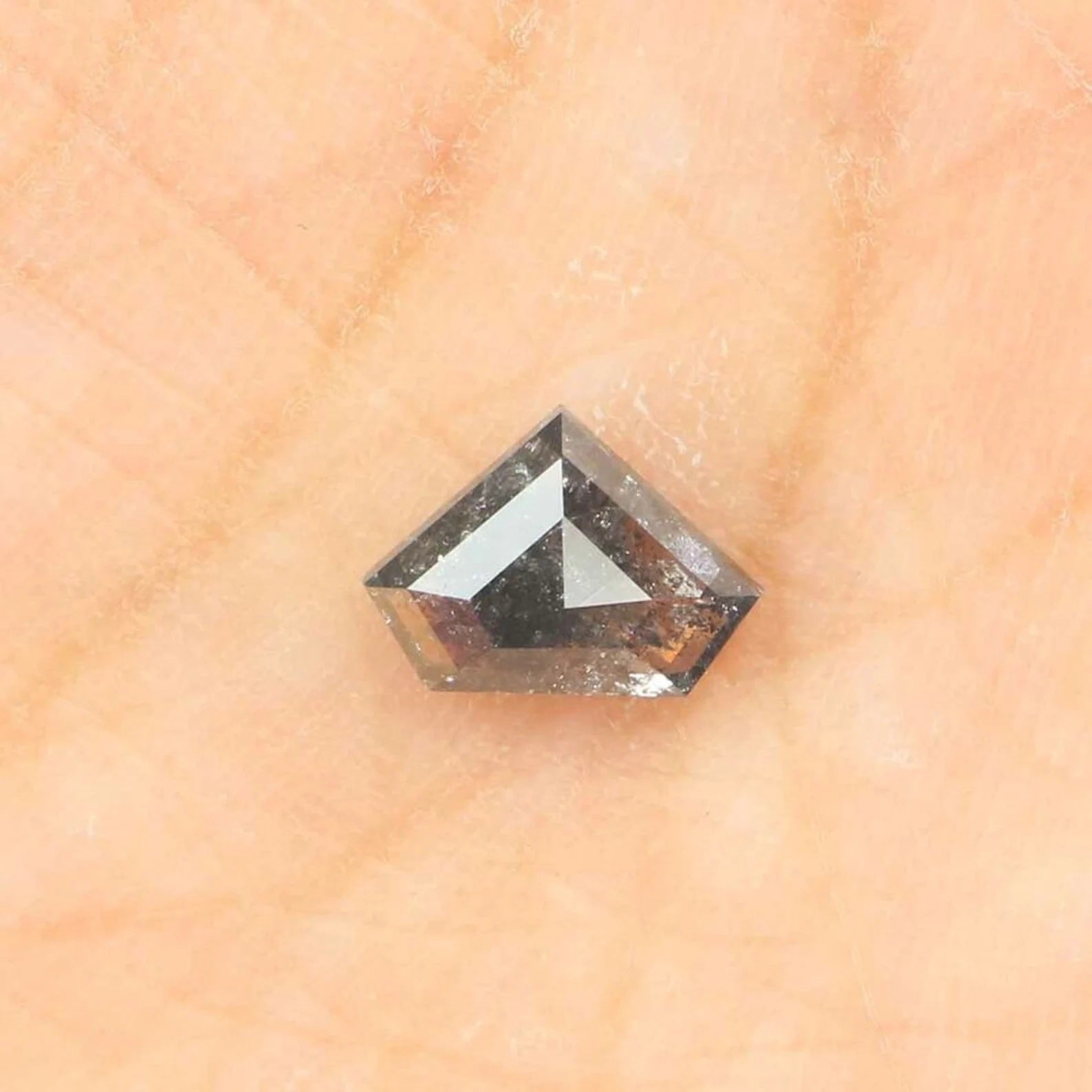 0.90 CT Natural Loose Shield Shape Diamond Salt And Pepper Shield Cut Diamond 5.55 MM Natural Loose Diamond Black Grey Shield Diamond QN767