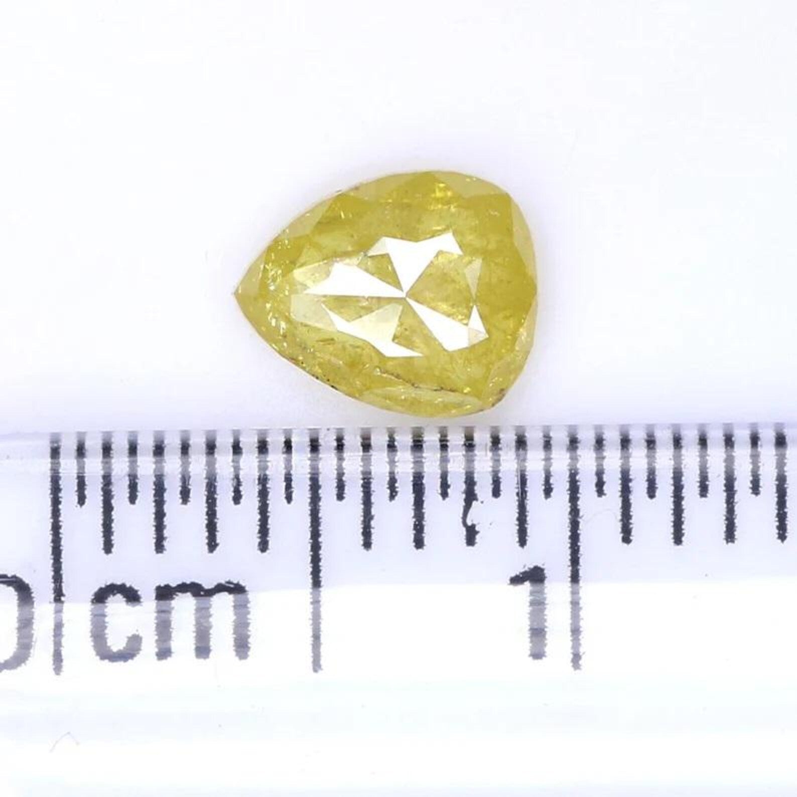 0.53 CT Natural Loose Pear Shape Diamond Yellow Color Pear Diamond 5.95 MM Natural Loose Diamond Yellow Color Pear Rose Cut Diamond NQ1975