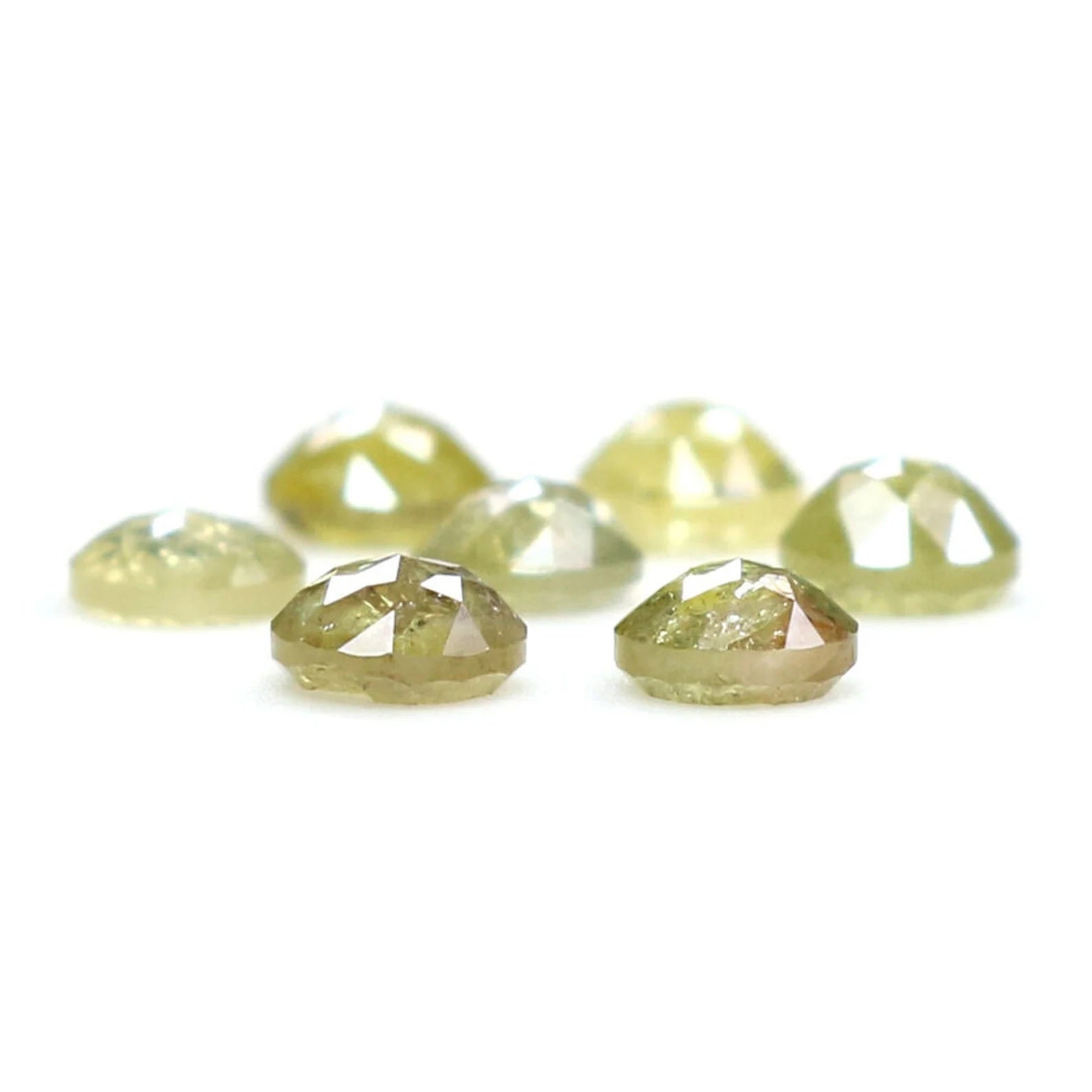 1.10 CT Natural Loose Rose Cut Diamond Yellow Green Color Round Shape Diamond 3.10 MM Natural Loose Round Rose Cut Shape Diamond NQ419