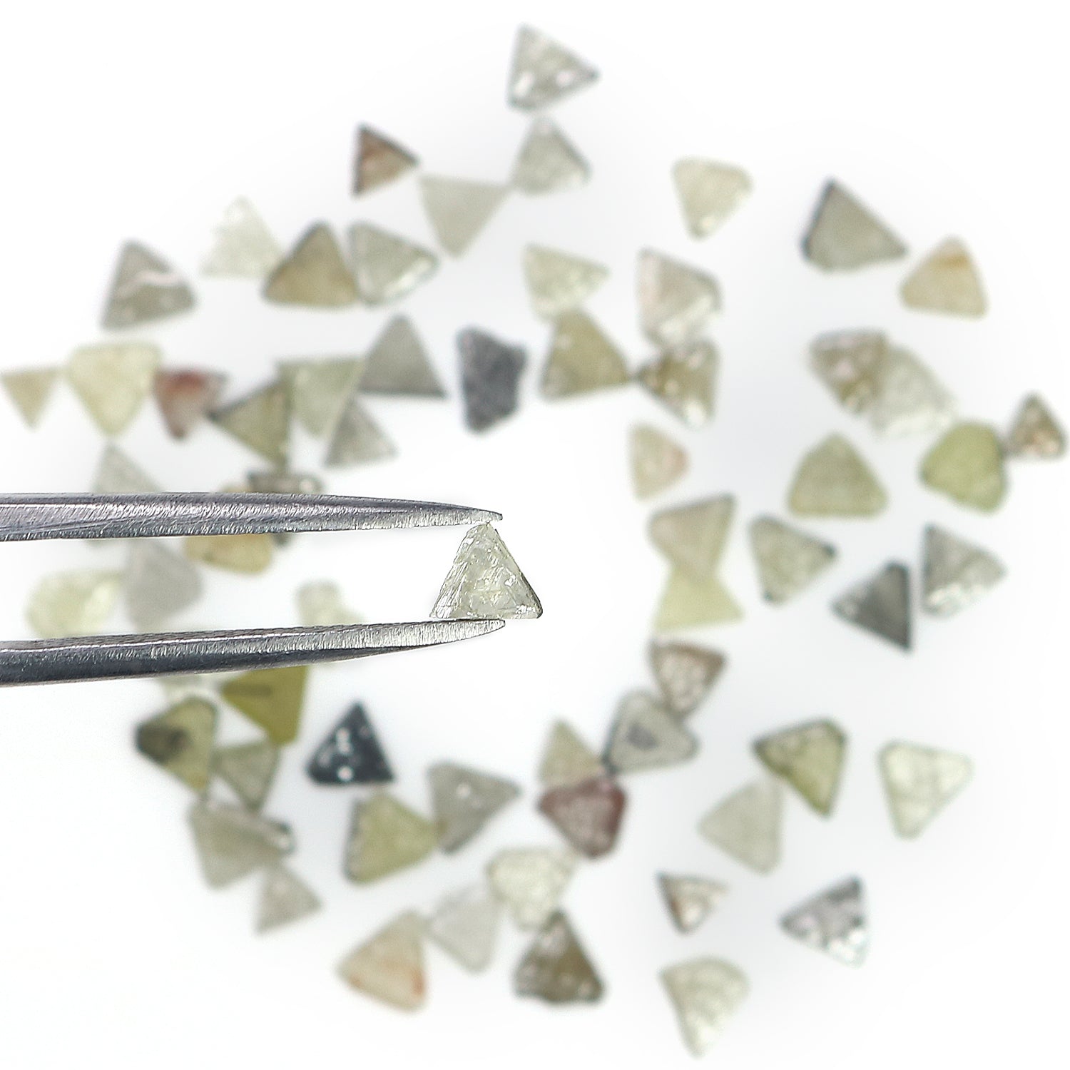 Natural Loose Rough Triangle Flat Uncut Industrial Diamond Mix Color Triangle Cut Diamond 5.00 Ct Lot Uncut Triangle Shape Diamond Q58