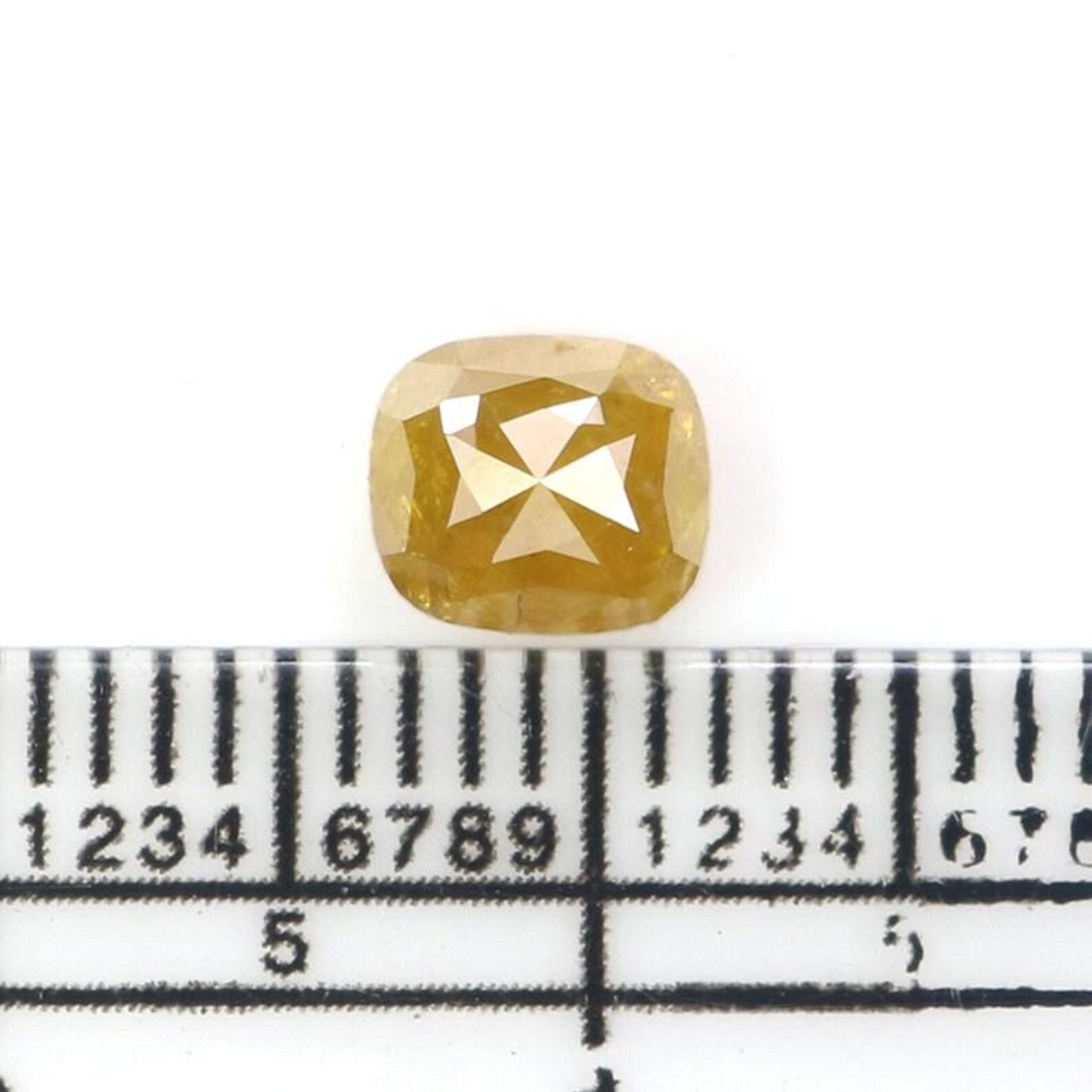 1.08 CT Natural Loose Cushion Shape Diamond Yellow Color Cushion Cut Diamond 5.60 MM Natural Loose Cushion Shape Rose Cut Diamond NQ2213