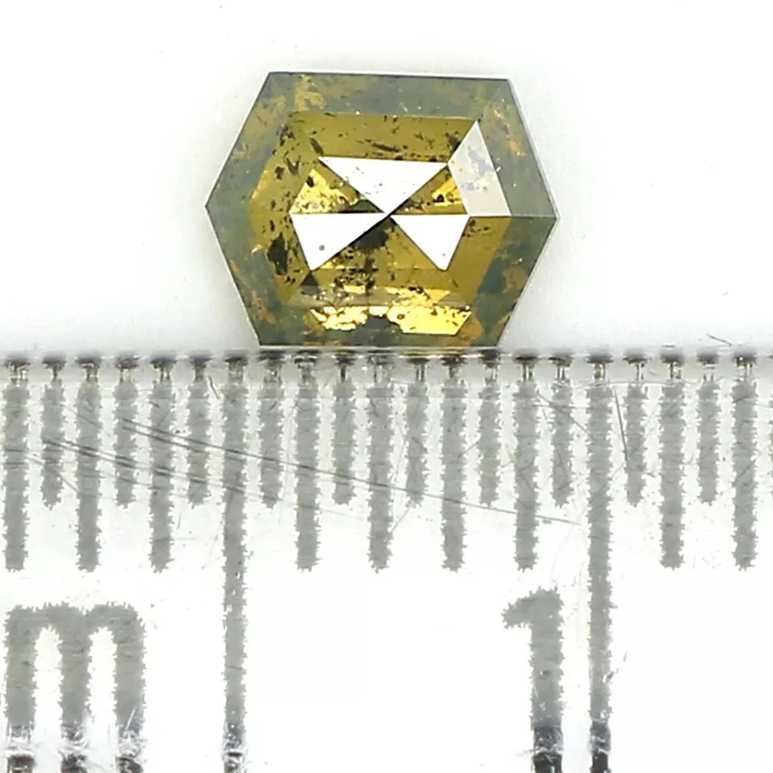 0.42 Ct Natural Loose Hexagon Shape Diamond Green Color Hexagon Cut Diamond 4.90 MM Natural Loose Diamond Hexagon Rose Cut Diamond NQ1487
