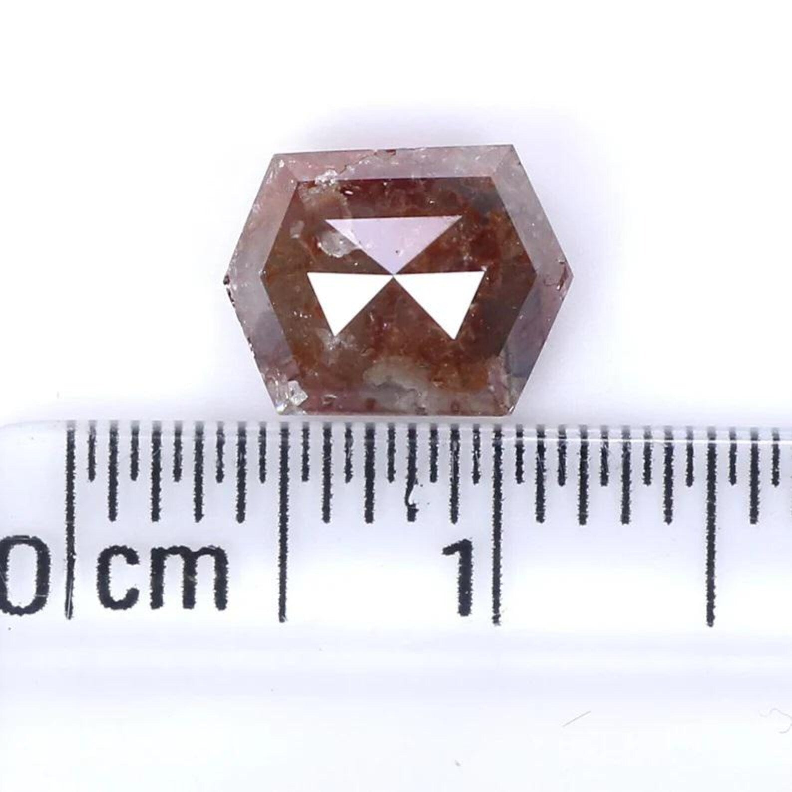 1.99 CT Natural Loose Hexagon Shape Diamond Brown Color Hexagon Diamond 8.15 MM Natural Loose Brown Color Hexagon Rose Cut Diamond NQ1982