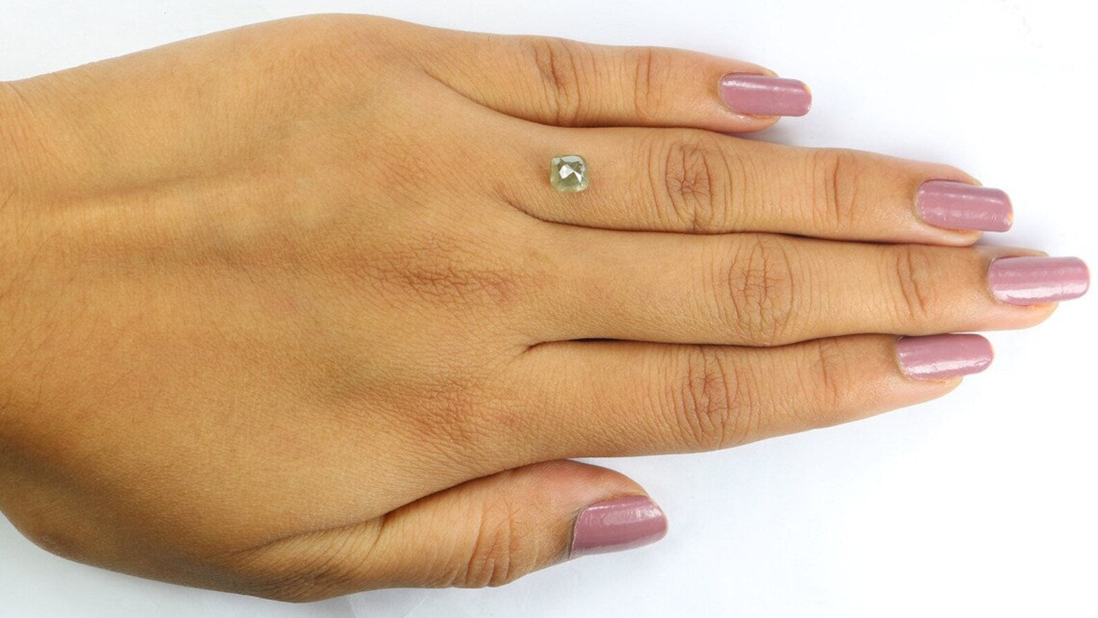 1.28 CT Natural Loose Cushion Shape Diamond Green Color Cushion Diamond 5.20 MM Natural Diamond Green Color Cushion Rose Cut Diamond NQ2381