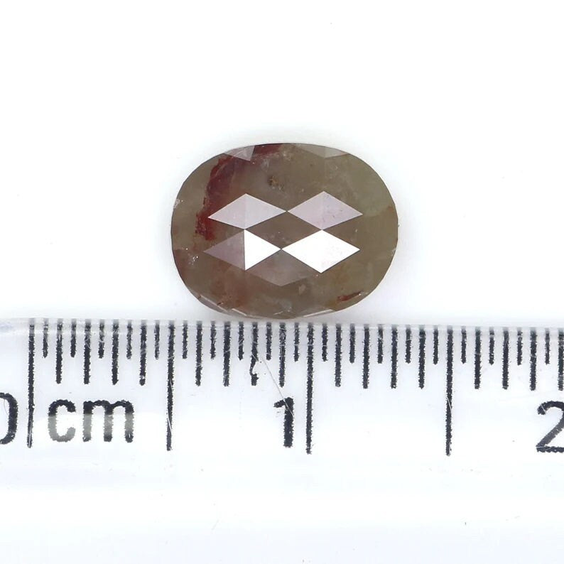 1.48 CT Natural Loose Oval Shape Diamond Brown Color Oval Cut Diamond 8.30 MM Natural Loose Diamond Brown Color Oval Rose Cut Diamond NQ8951