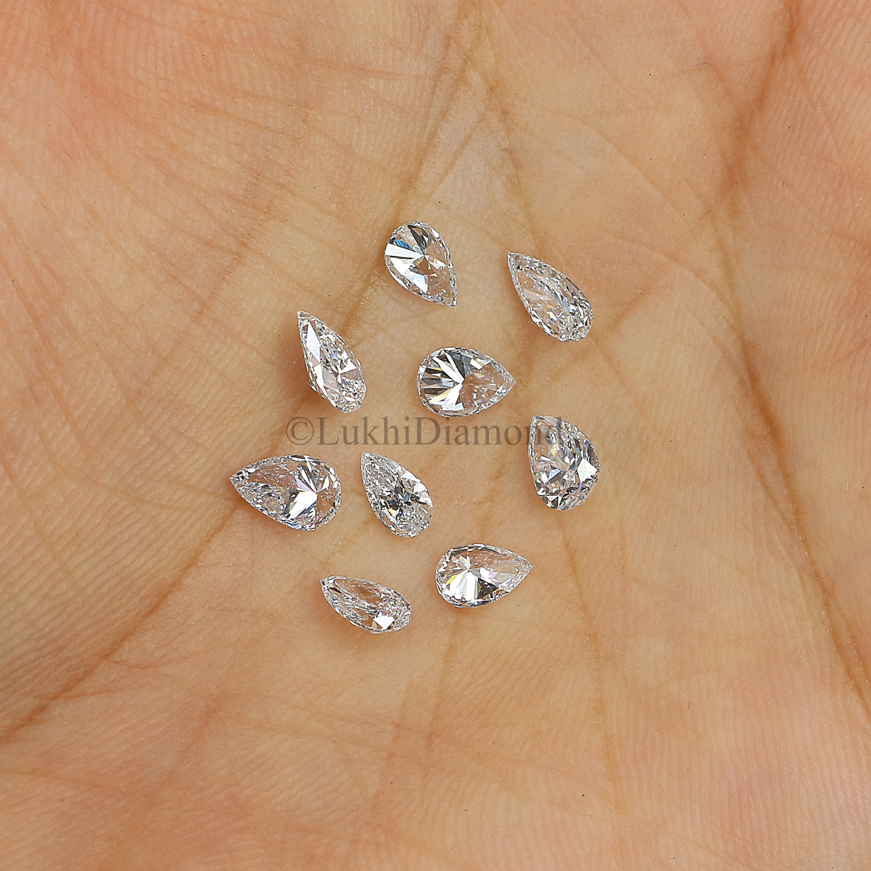 Pear Cut Lab Grown Diamond 3X2/4X3/5X3 MM Size Pear D/E/F Color VS Clarity Diamond 2 PCs Pair For Earring Gift For Her Engagement Ring Q115