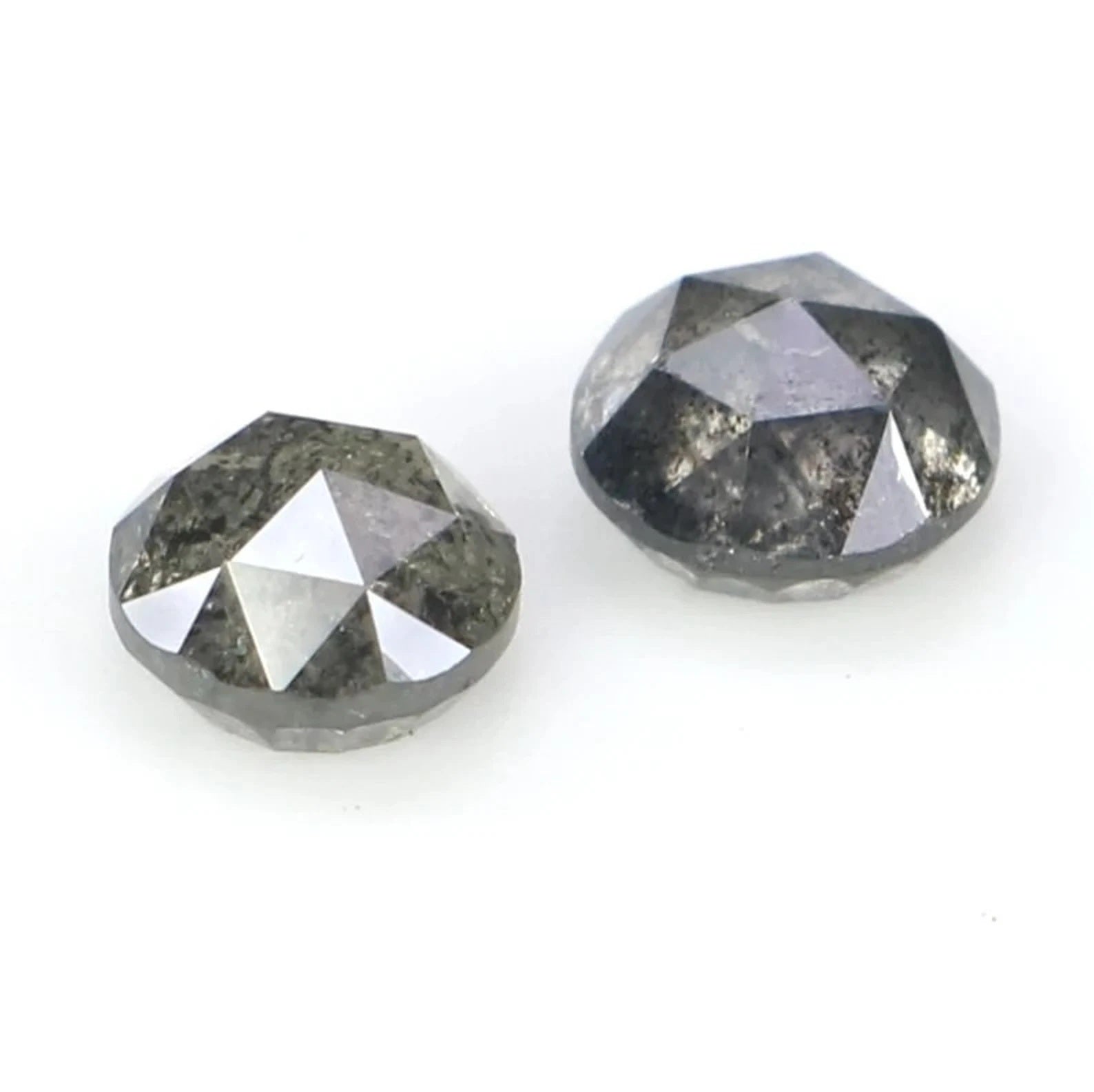 0.70 CT Natural Loose Round Shape Diamond Salt And Pepper Round Diamond 4.15 MM Natural Loose Black Grey Color Round Rose Cut Diamond NQ2339