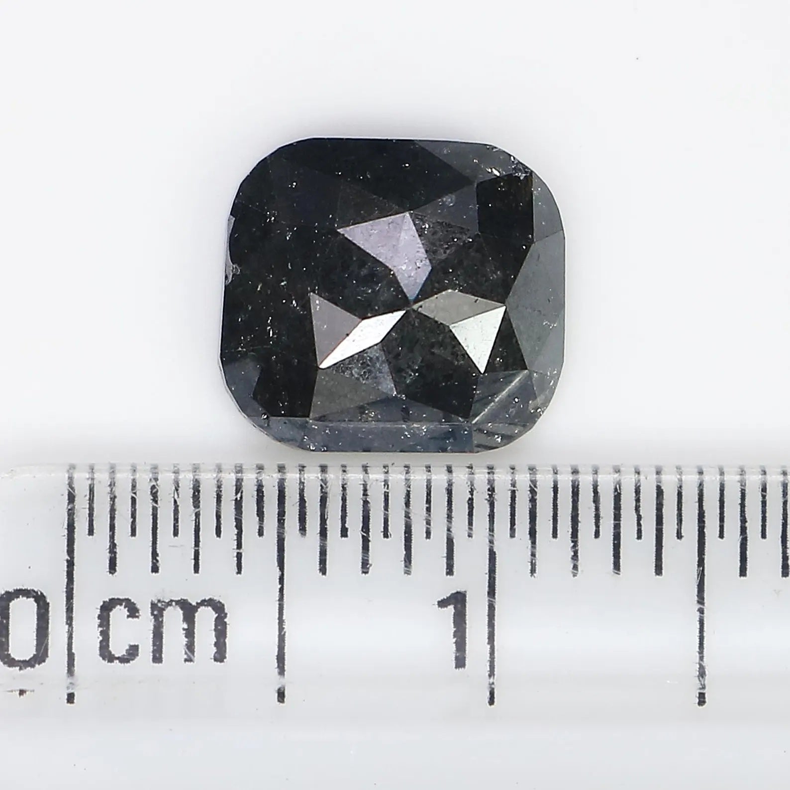 2.00 CT Natural Loose Cushion Shape Diamond Black Color Cushion Diamond 8.20 MM Natural Loose Black Color Cushion Rose Cut Diamond NQ9598