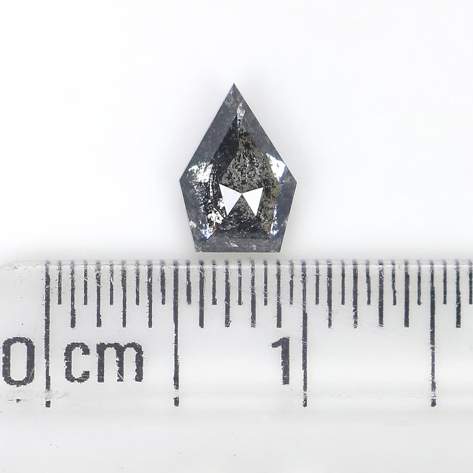 0.58 Ct Natural Loose Shield Shape Diamond Salt And Pepper Shield Diamond 6.60 MM Natural Loose Black Grey Color Shield Cut Diamond QN8843