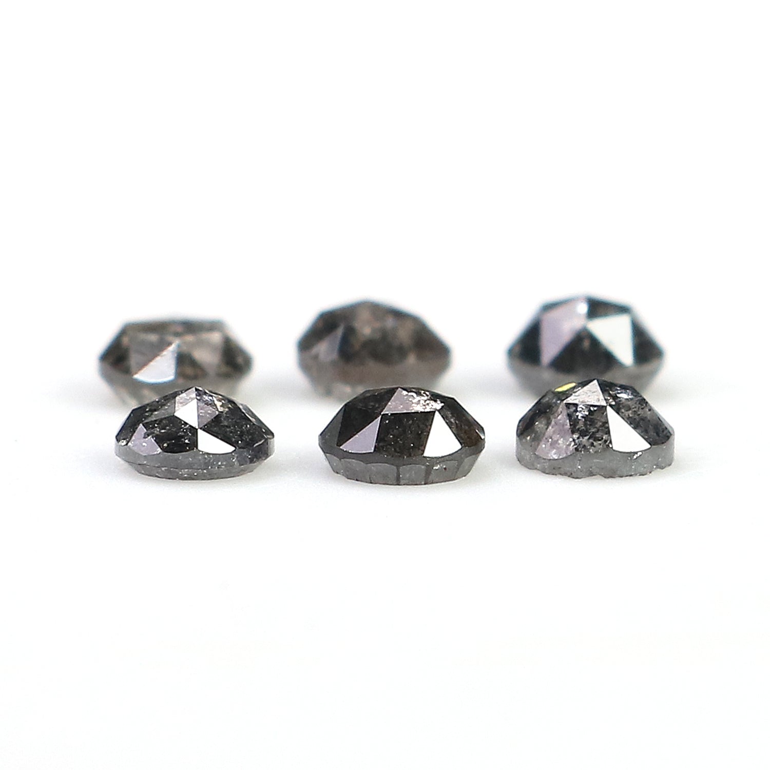 1.16 Ct Natural Loose Round Rose Cut Diamond Salt And Pepper Round Shape Diamond 3.50 MM Natural Black Grey Round Rose Cut Diamond LQ2785