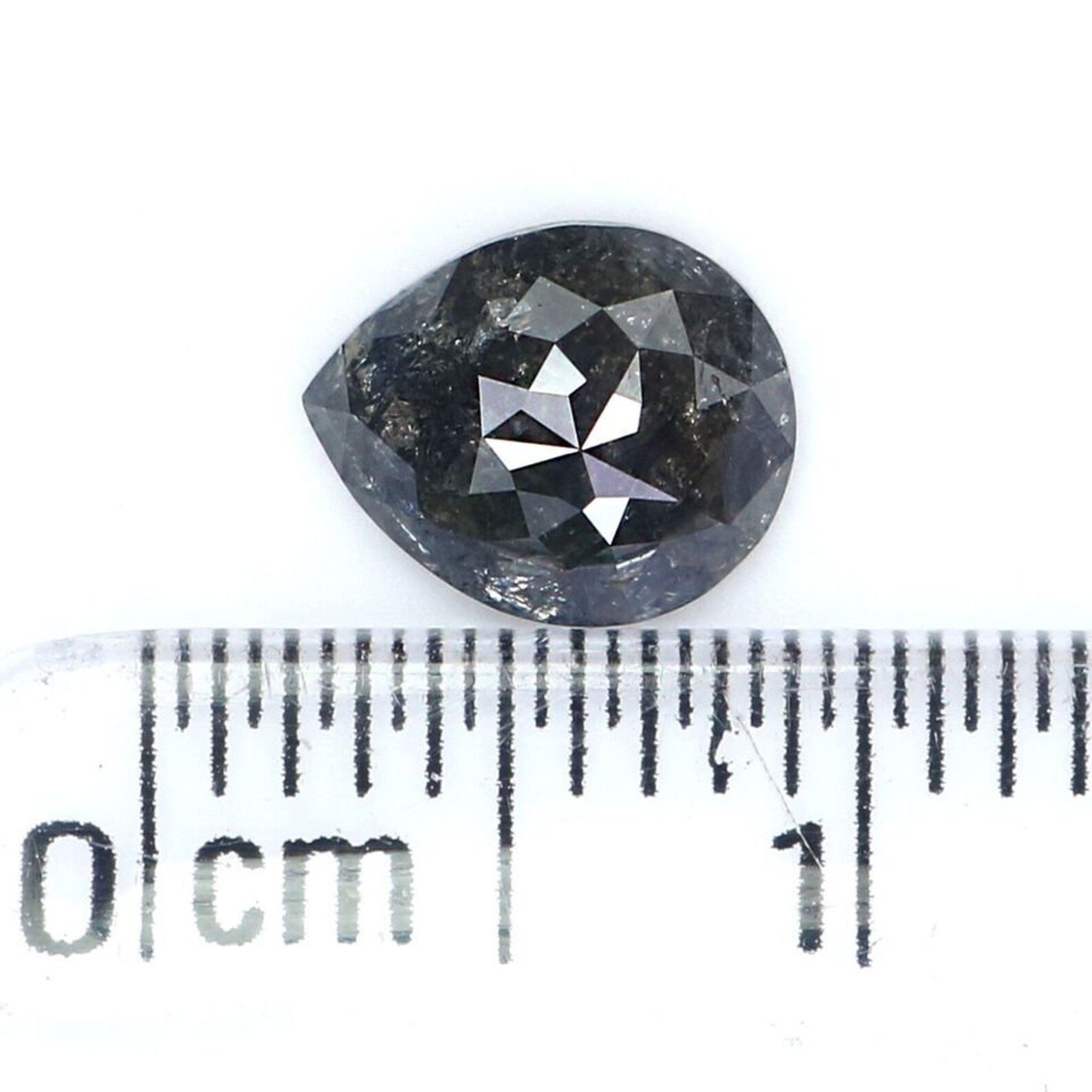 0.74 CT Natural Loose Pear Shape Diamond Salt And Pepper Pear Diamond 7.00 MM Natural Loose Black Grey Color Pear Rose Cut Diamond NQ9225