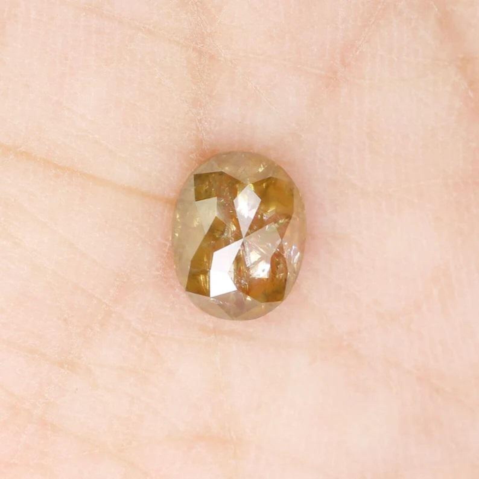 0.79 CT Natural Loose Oval Shape Diamond Yellow Color Oval Diamond 6.35 MM Natural Loose Yellow Color Diamond Oval Rose Cut Diamond NQ986