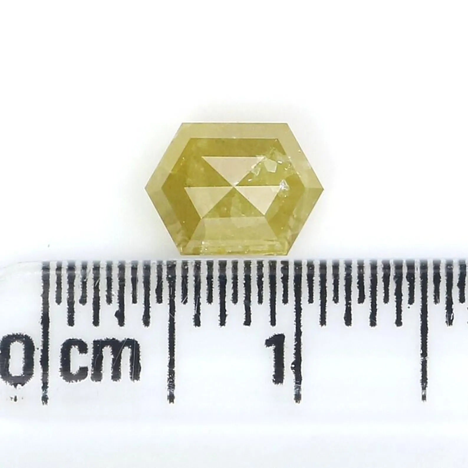 1.23 CT Natural Loose Hexagon Shape Diamond Yellow Color Hexagon Cut Diamond 7.15 MM Natural Yellow Color Hexagon Rose Cut Diamond NQ750