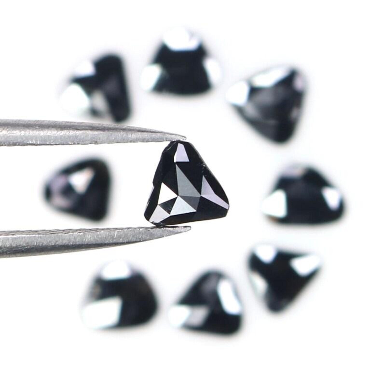 1.61 CT Natural Loose Slice Shape Diamond Black Color Irregular Cut Diamond 5.20 MM Natural Loose Black Color Slice Rose Cut Diamond NQ2191