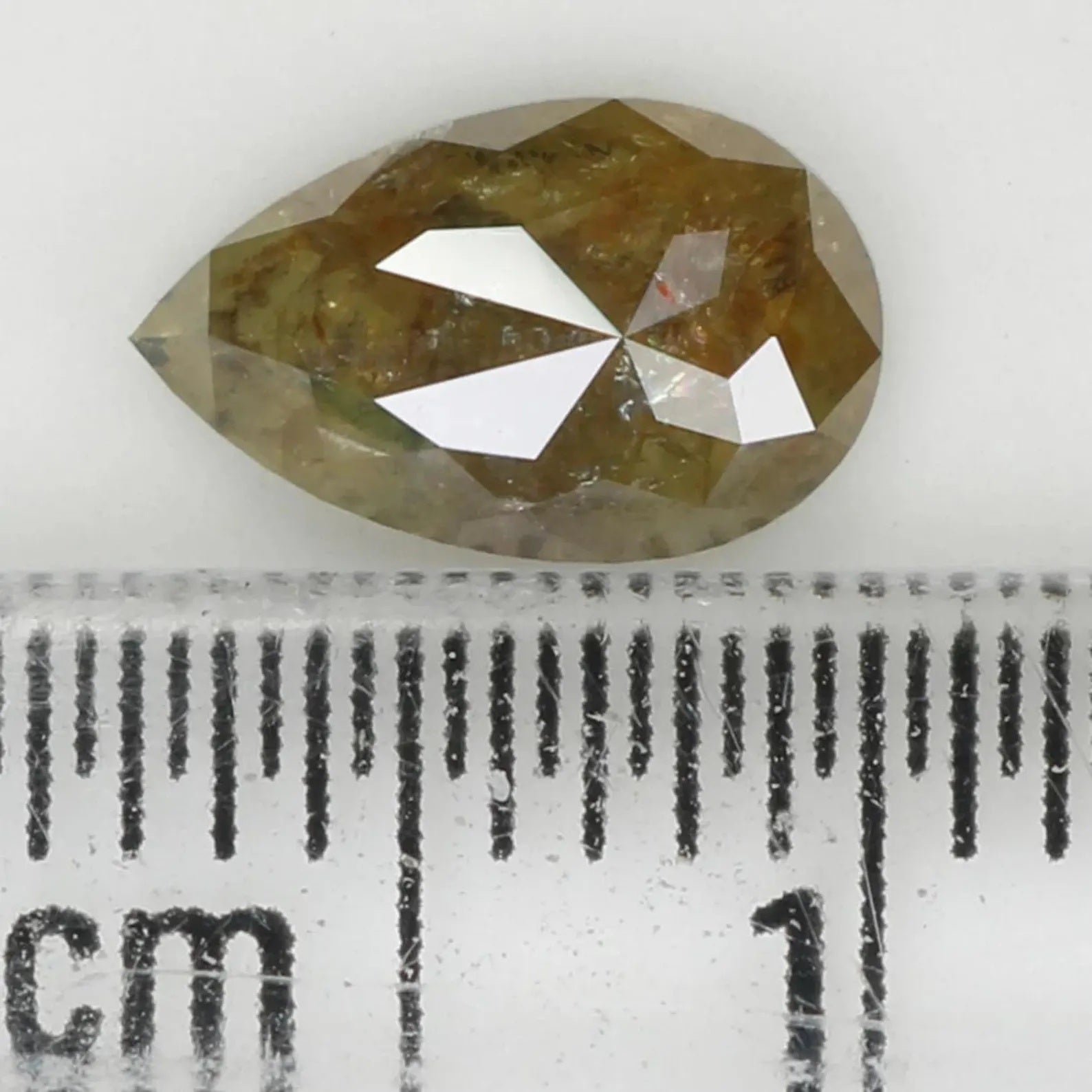 0.98 Ct Natural Loose Pear Shape Diamond Yellow Color Pear Diamond 8.20 MM Natural Loose Green Diamond Color Pear Rose Cut Diamond NQ1077