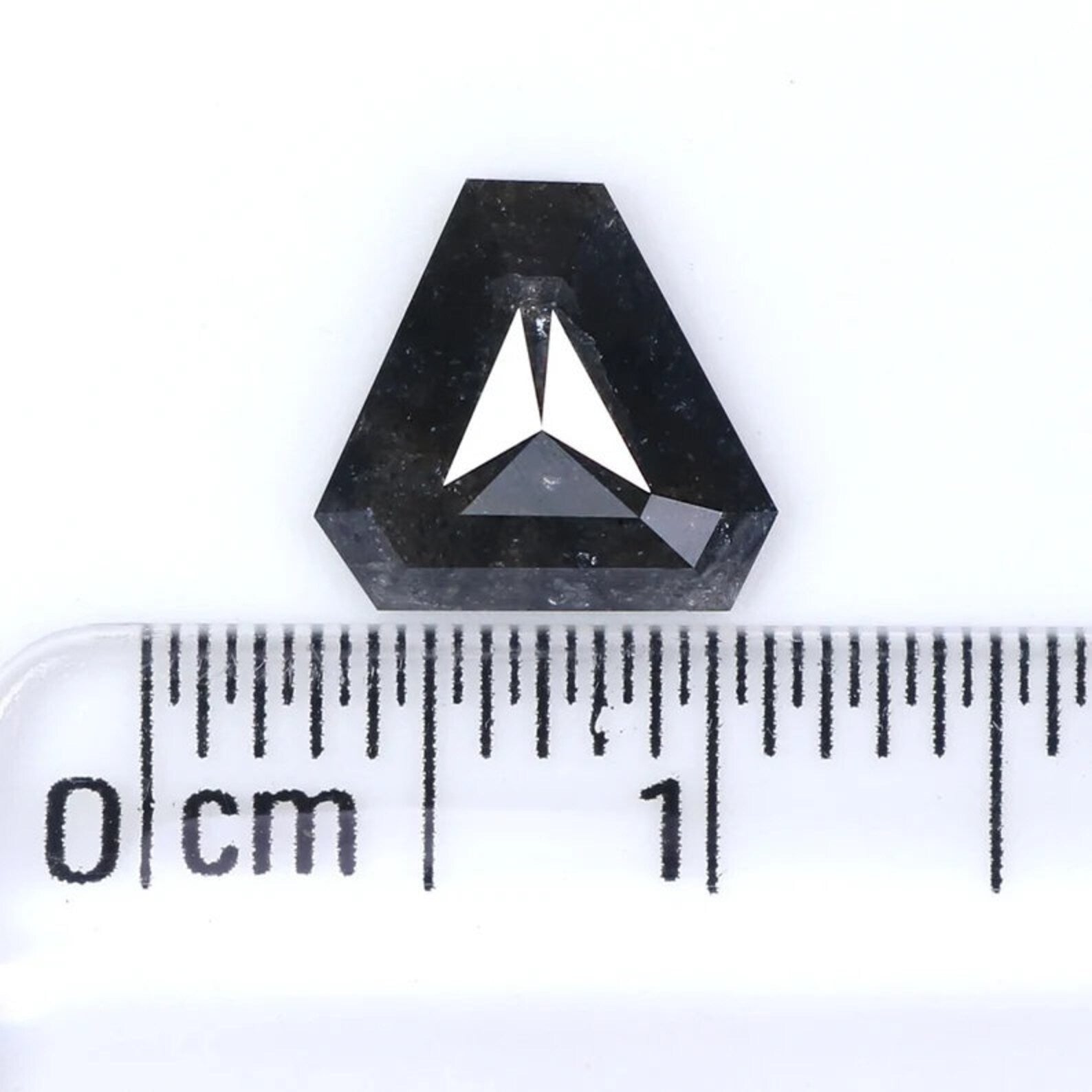 1.37 CT Natural Loose Shield Shape Diamond Salt And Pepper Shield Diamond 8.95 MM Natural Black Gray Color Shield Rose Cut Diamond NQ9449