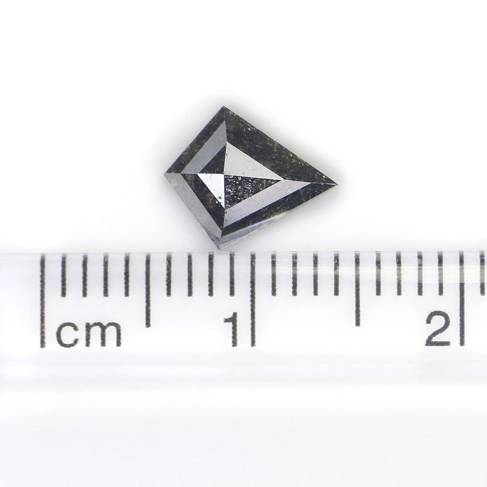 0.82 CT Natural Loose Kite Shape Diamond Salt And Pepper Kite Diamond 8.35 MM Natural Black Grey Color Diamond Kite Rose Cut Diamond N2599