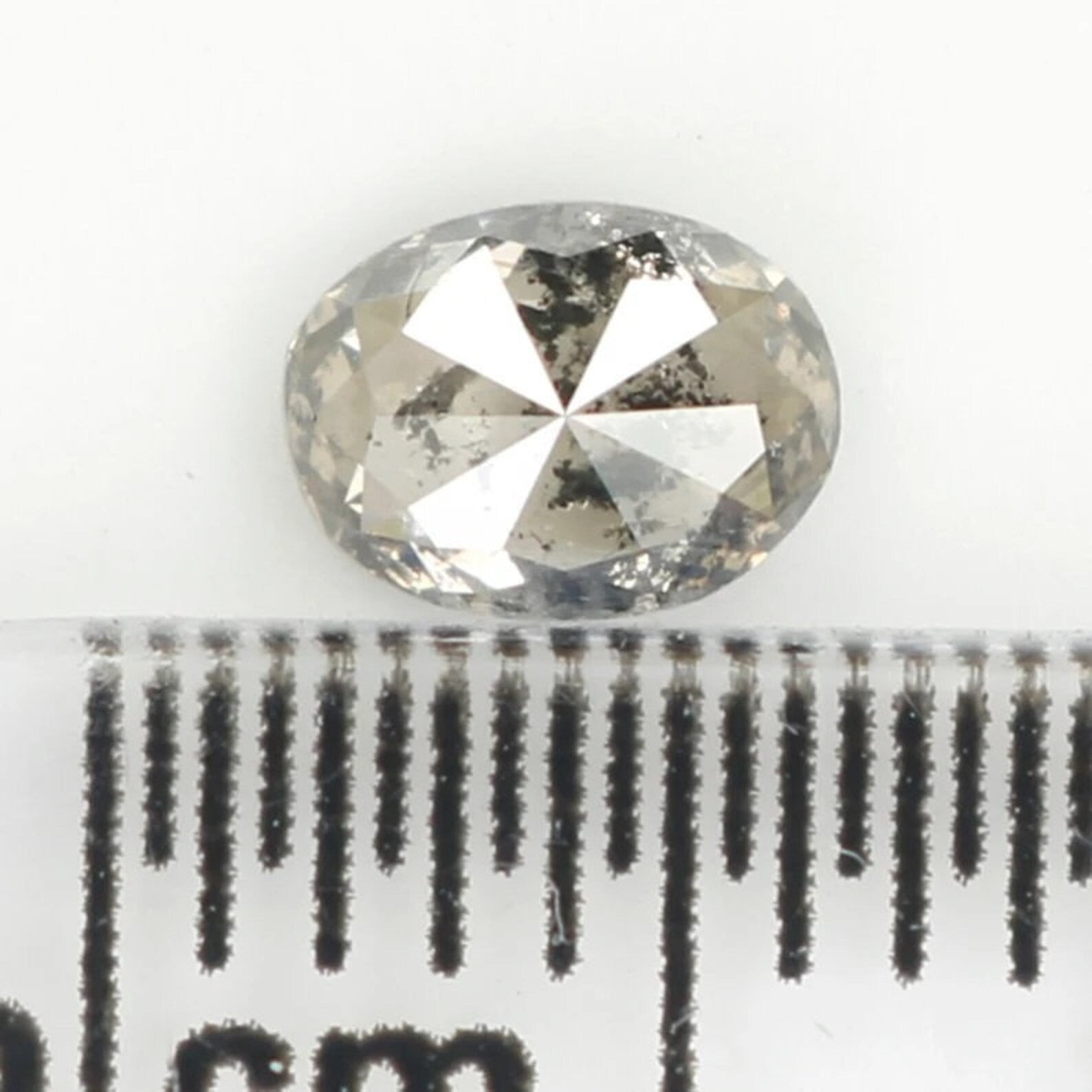 0.35 CT Natural Loose Oval Shape Diamond Salt and Pepper Oval Shape Diamond 4.85 MM Natural Black Grey Color Oval Rose Cut Diamond NQ1200