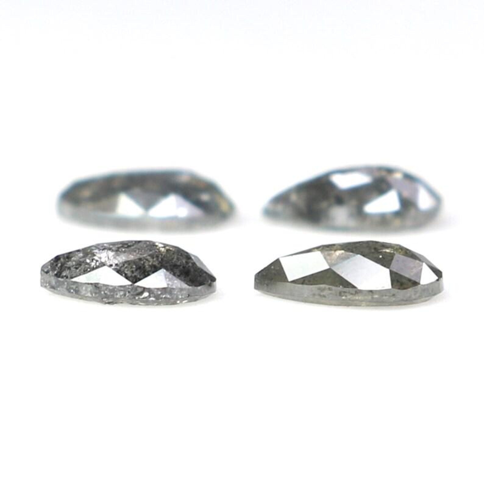 0.50 CT Natural Loose Pear Shape Diamond Salt And Pepper Pear Diamond 4.30 MM Natural Loose Black Grey Color Pear Rose Cut Diamond NQ2412