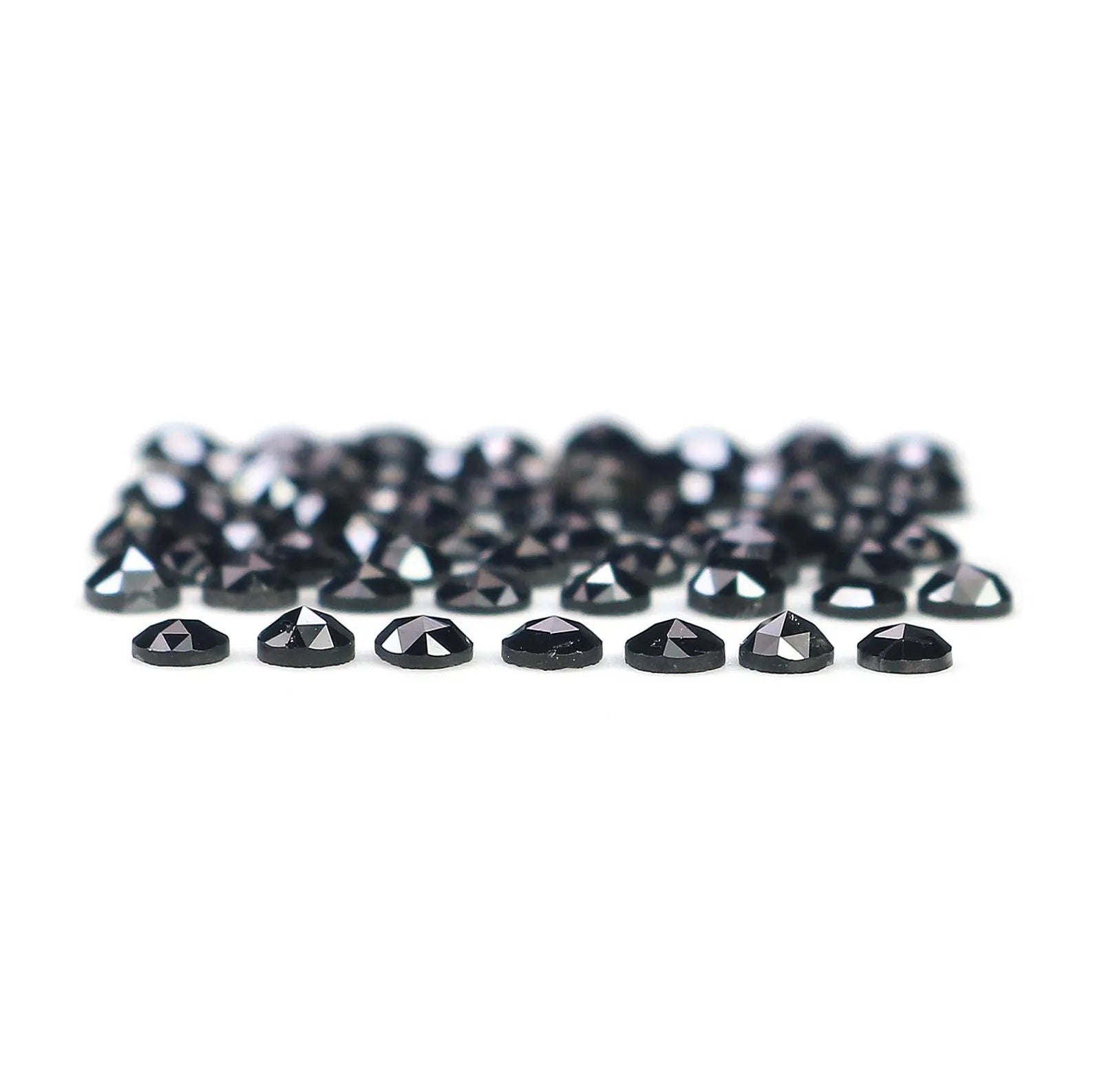 3.26 CT Natural Loose Round Shape Diamond Black Color Round Diamond 2.30 MM Natural Loose Diamond Black Color Round Rose Cut Diamond NQ1772
