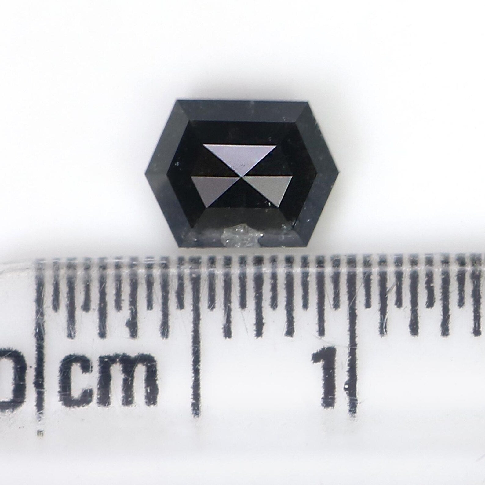 0.80 CT Natural Loose Hexagon Shape Diamond Black Color Hexagon Cut Diamond 6.25 MM Natural Diamond Black Hexagon Rose Cut Diamond QN1275