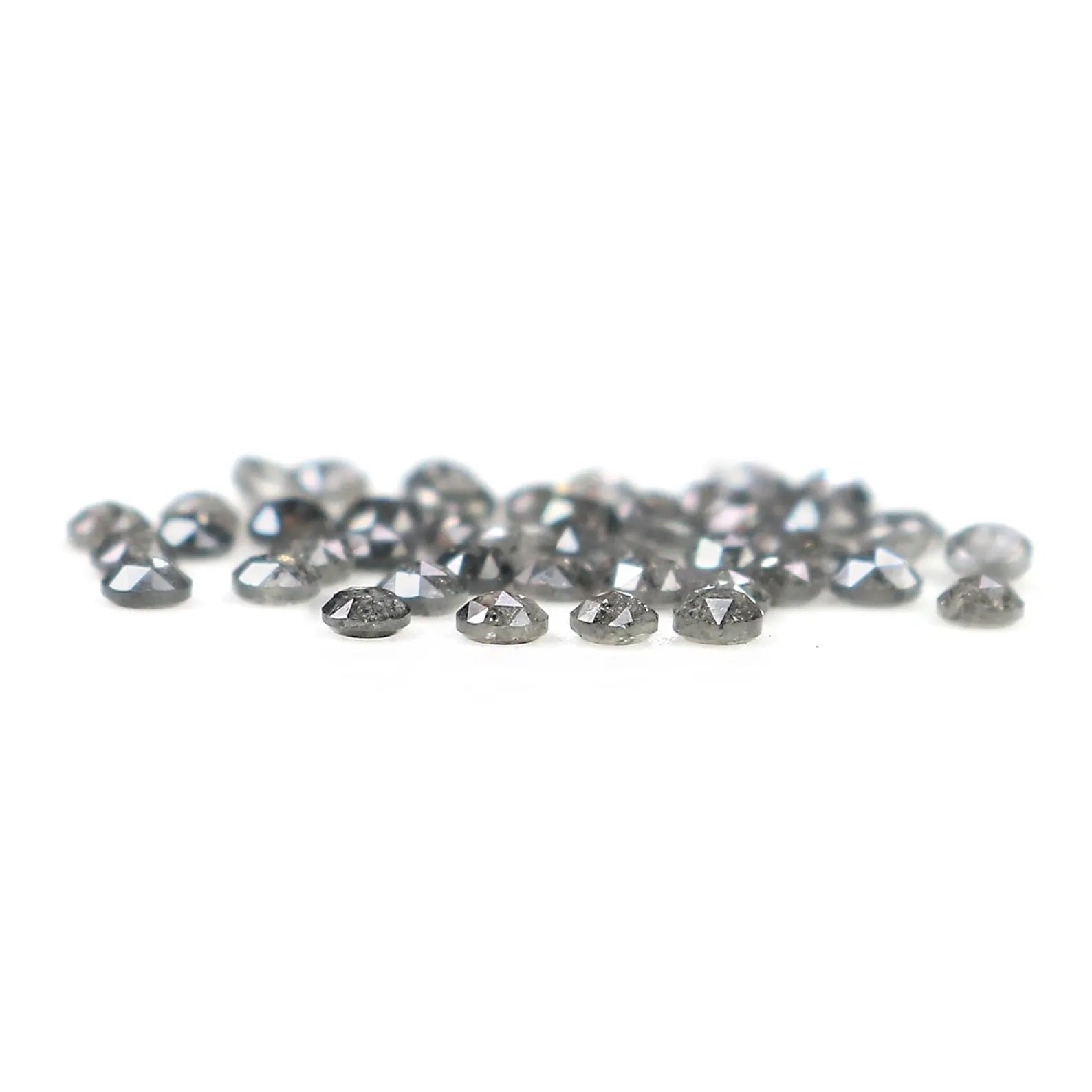 1.26 CT Natural Loose Round Shape Diamond Salt And Pepper Round Diamond 1.70 MM Natural Loose Black Grey Color Round Rose Cut Diamond NQ1789