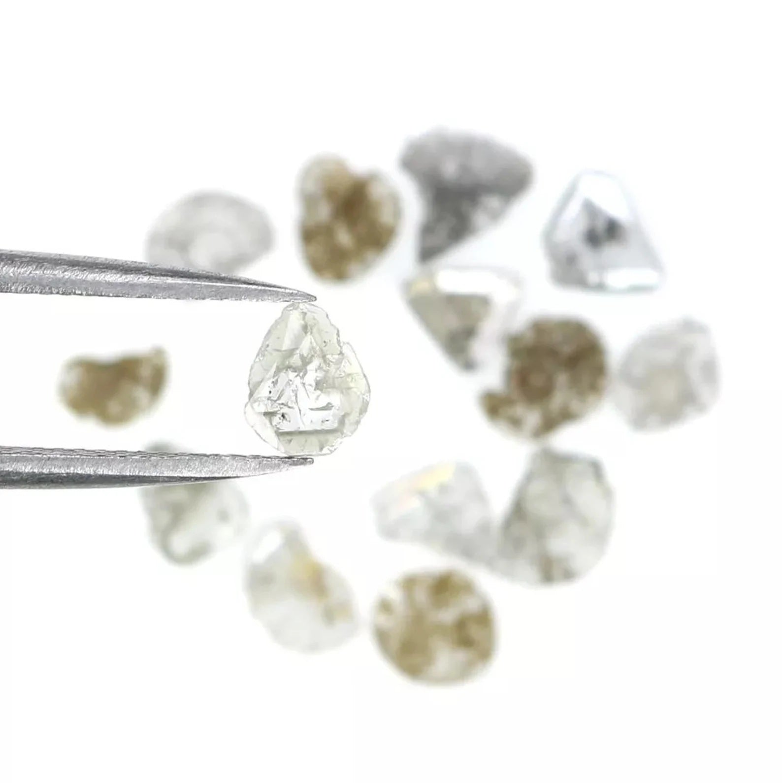 2.08 CT Natural Loose Slice Shape Diamond Salt And Pepper Slice Diamond 5.00 MM Natural Diamond Black Grey Color Slice Cut Diamond NQ1738