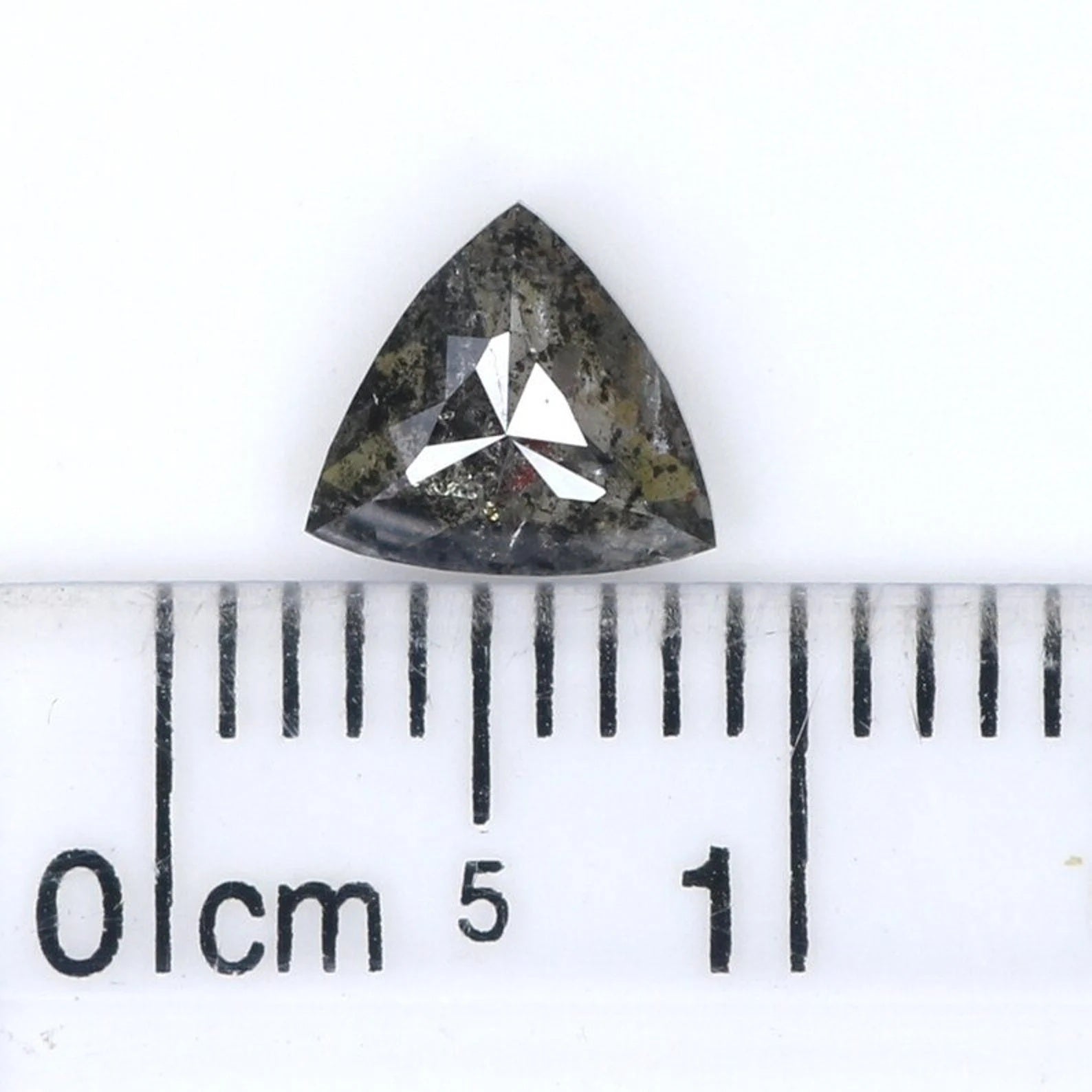 0.80 CT Natural Loose Triangle Diamond Salt And Pepper Triangle Diamond 6.20 MM Natural Black Grey Color Triangle Rose Cut Diamond NQ9544