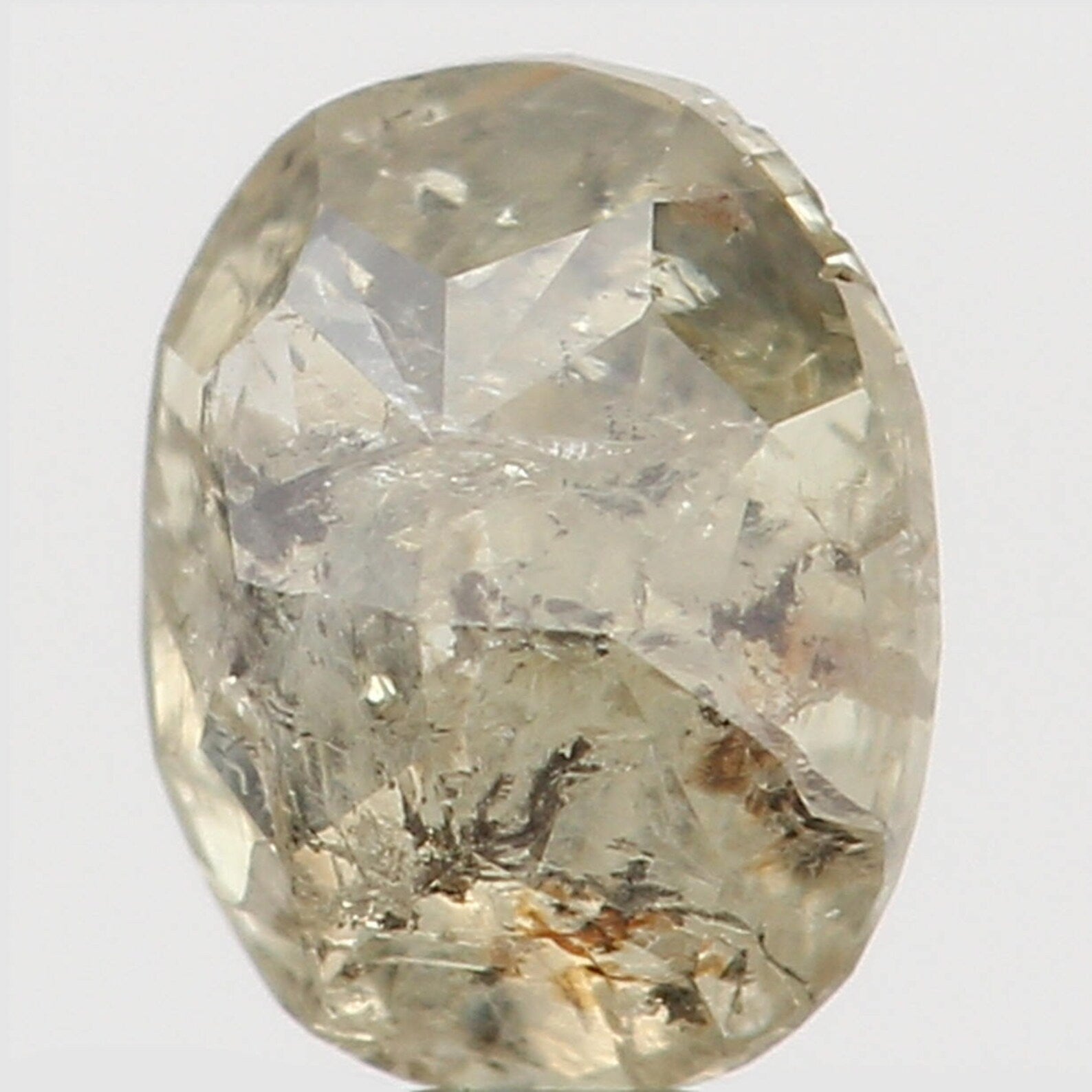 0.27 Ct Natural Loose Oval Shape Diamond Light Green Color Oval Cut Diamond 4.15 MM Natural Loose Diamond Oval Shape Rose Cut Diamond N8016