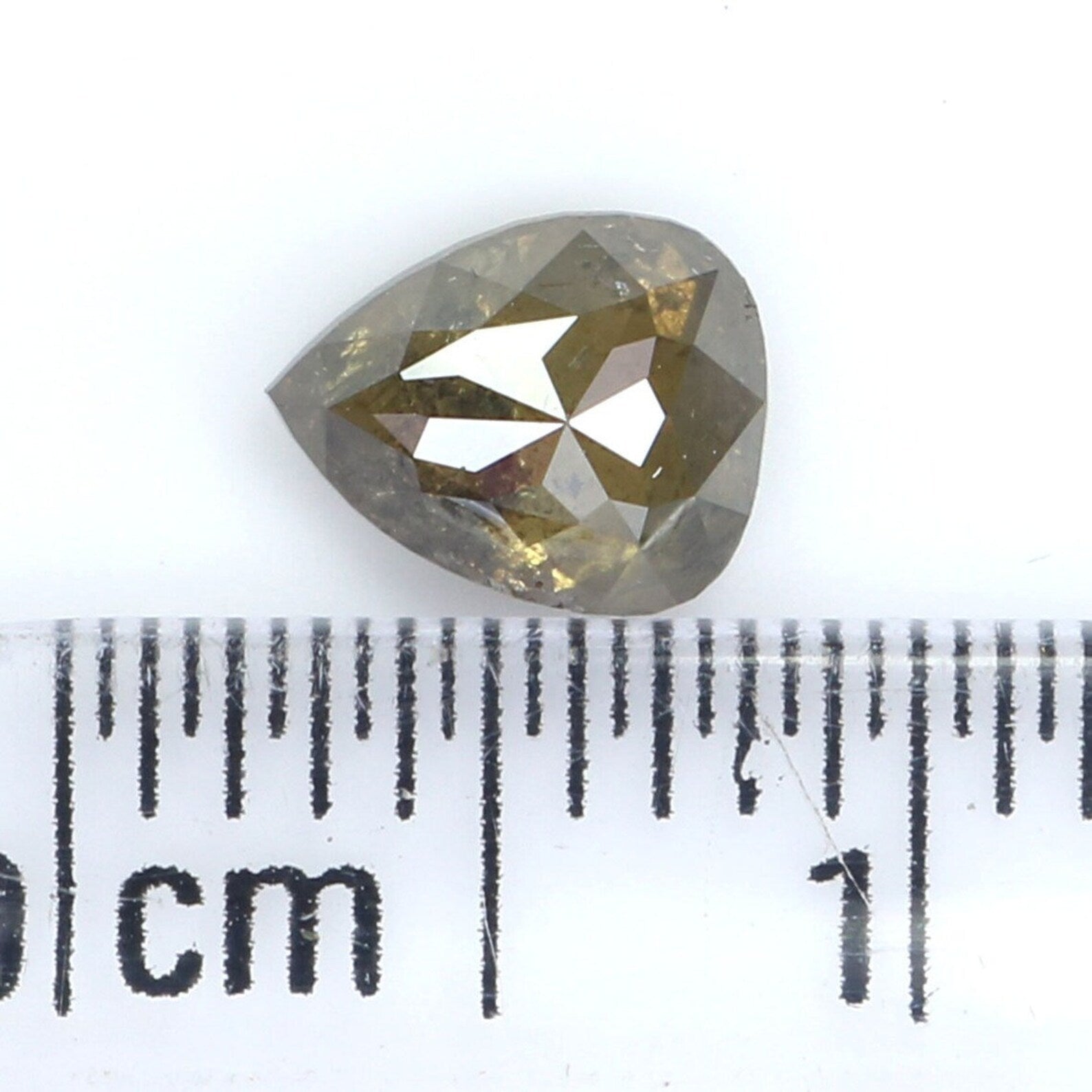 0.55 CT Natural Loose Pear Shape Diamond Yellow Green Color Pear Cut Diamond 5.90 MM Natural Loose Diamond Pear Rose Cut Diamond NQ8353