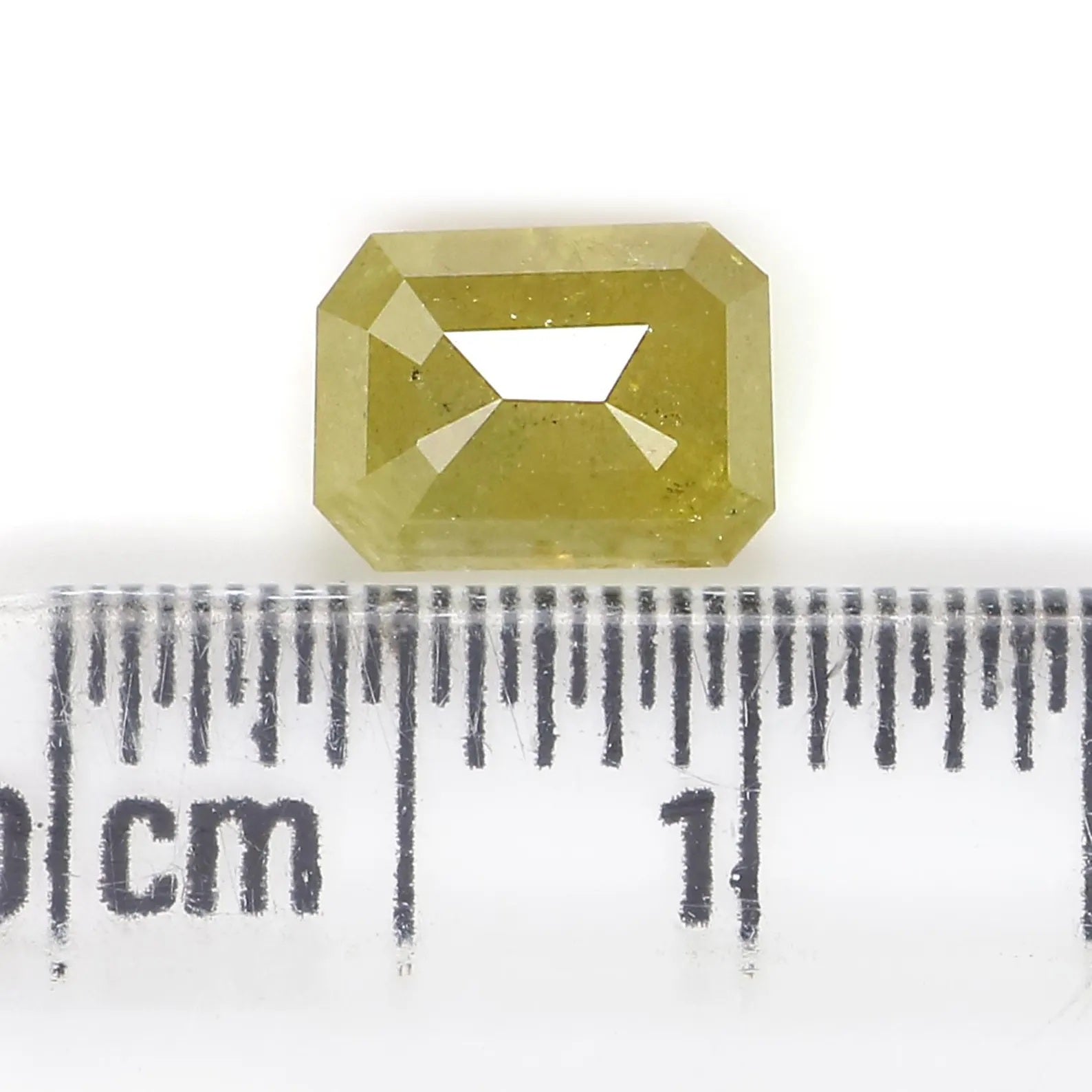 1.24 CT Natural Loose Emerald Shape Diamond Yellow Color Emerald Diamond 6.70 MM Natural Black Green Color Emerald Rose Cut Diamond QN630