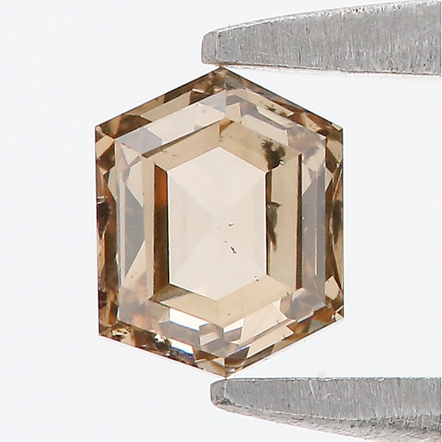 0.44 CT Natural Loose Hexagon Shape Diamond Brown Color Hexagon Cut Diamond 4.95 MM Natural Hexagon Shape Rose Cut Brown Color Diamond LQ782