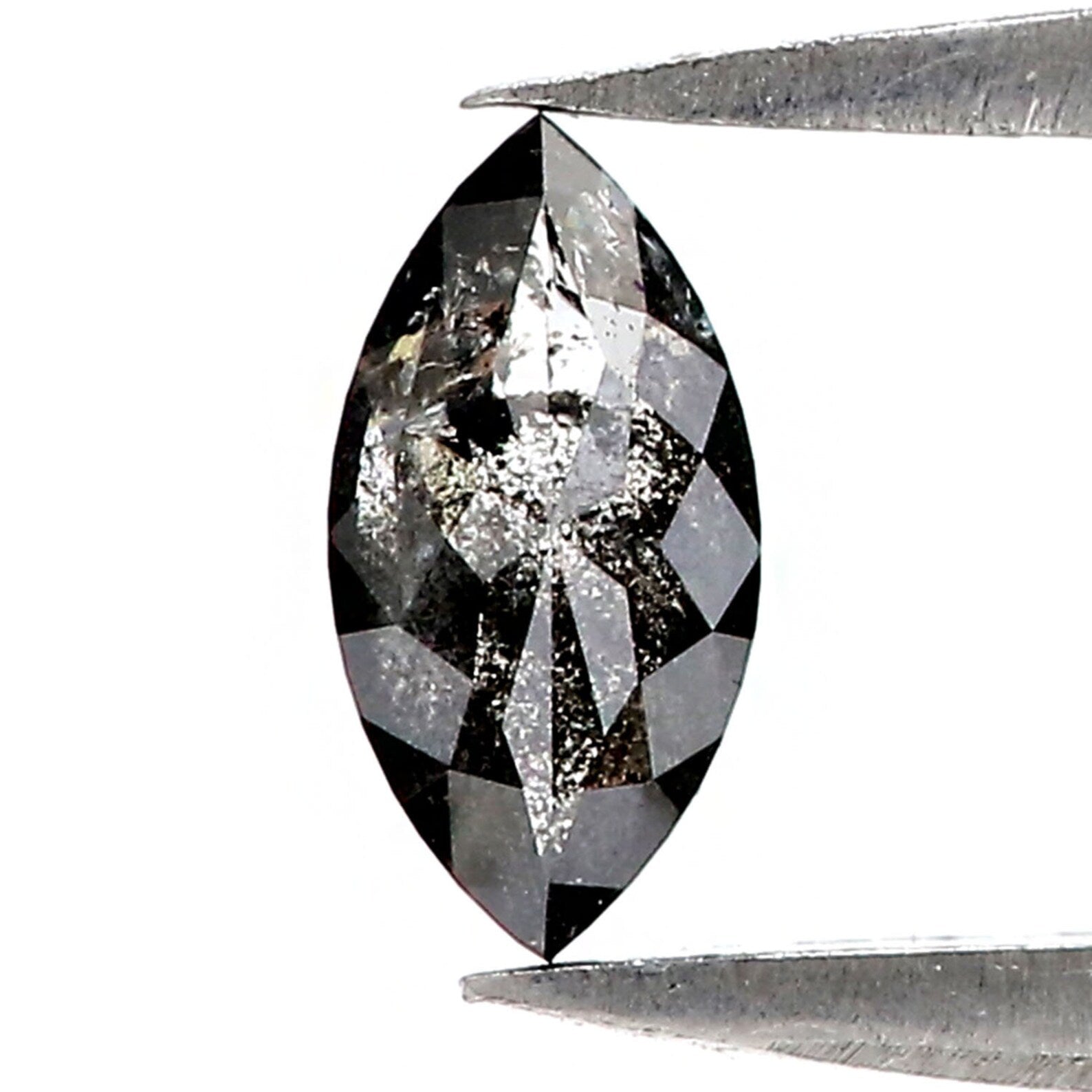 0.41 Ct Natural Loose Marquise Shape Diamond Salt And Pepper Marquise Diamond 7.00 MM Natural Black Grey Color Marquise Diamond KDN2490-1